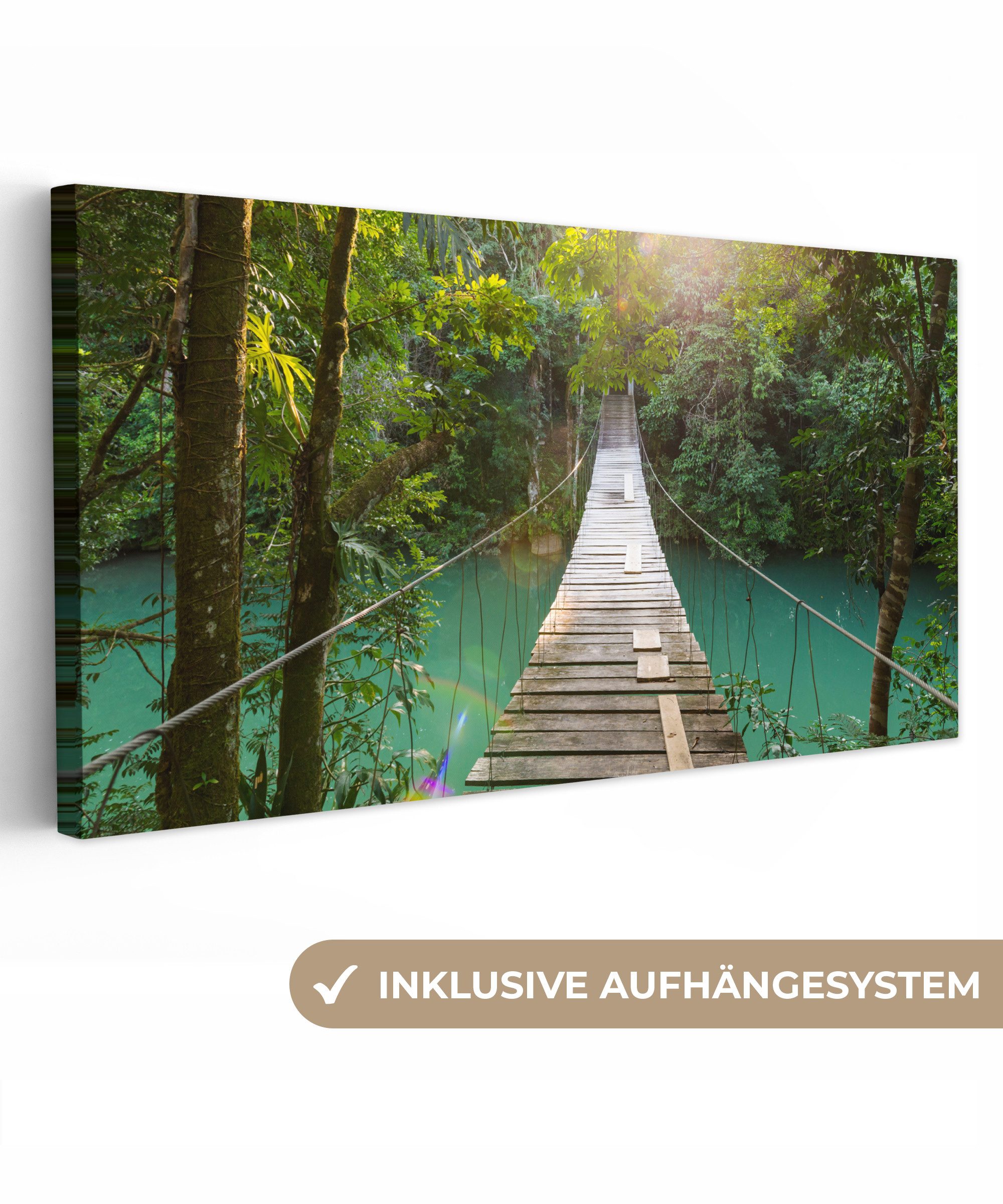 OneMillionCanvasses® Leinwandbild Panorama Dschungel - Wasser günstig online kaufen