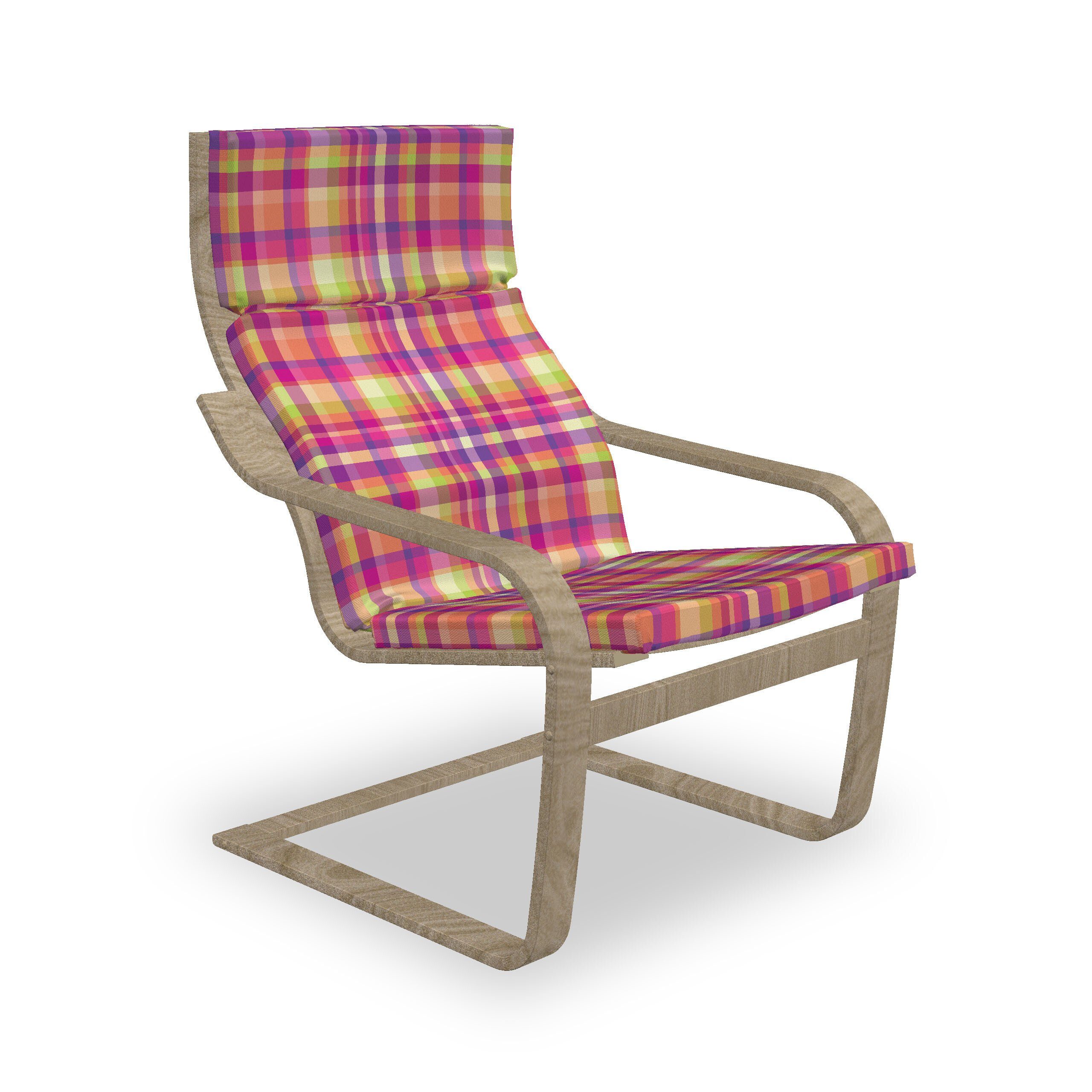 Abakuhaus Stuhlkissen Sitzkissen mit Stuhlkissen mit Hakenschlaufe und Reißverschluss, Bunt Checkered Pixel-Quadrate