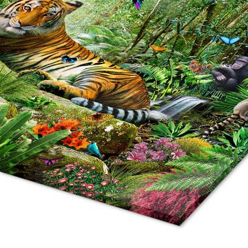 Posterlounge Acrylglasbild Adrian Chesterman, Tiger im Dschungel, Kinderzimmer Digitale Kunst