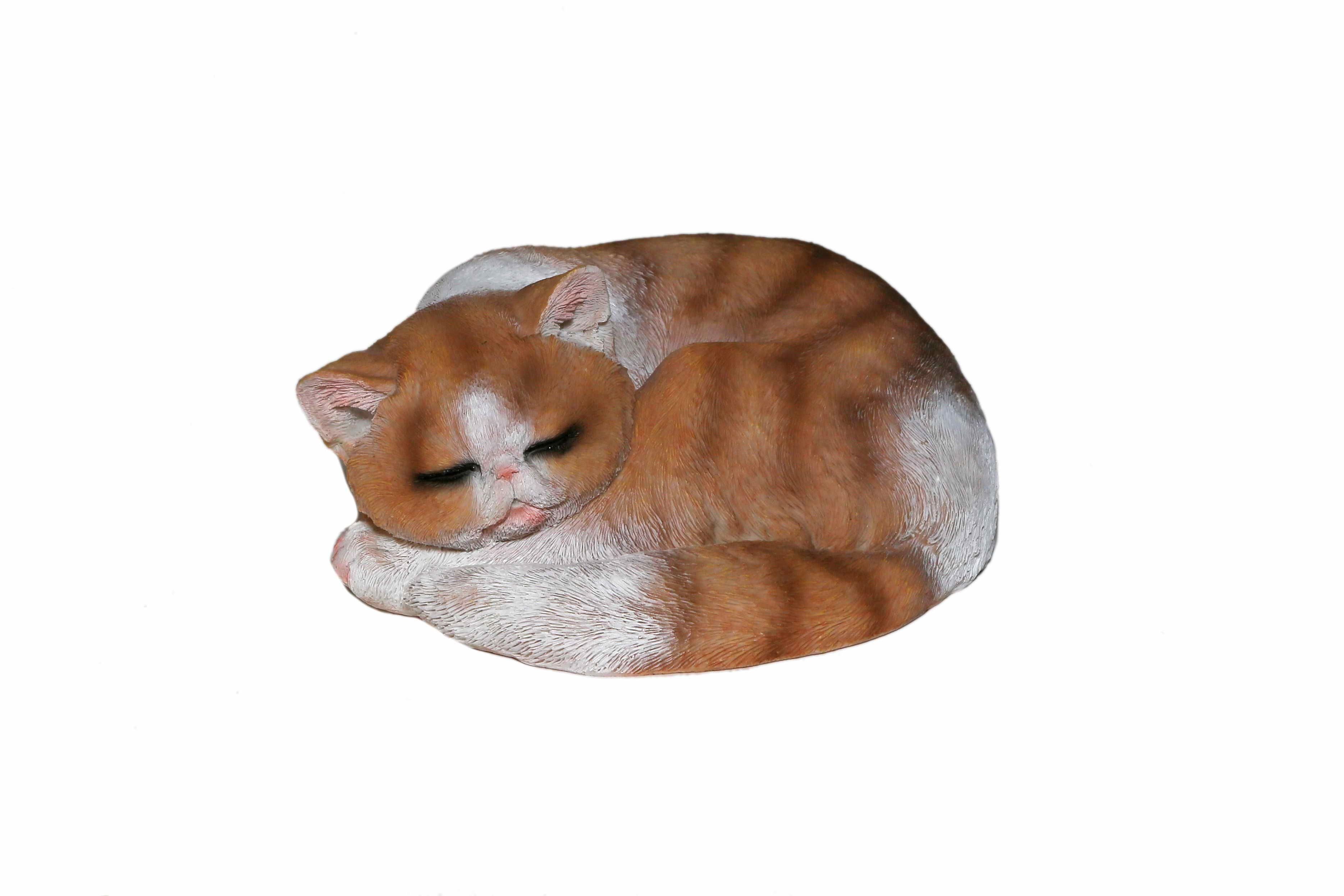Casa Collection by Jänig Tierfigur Katze schläft, braun-weiß, Tierfigur, Katze, Dekofigur aus Polyresin