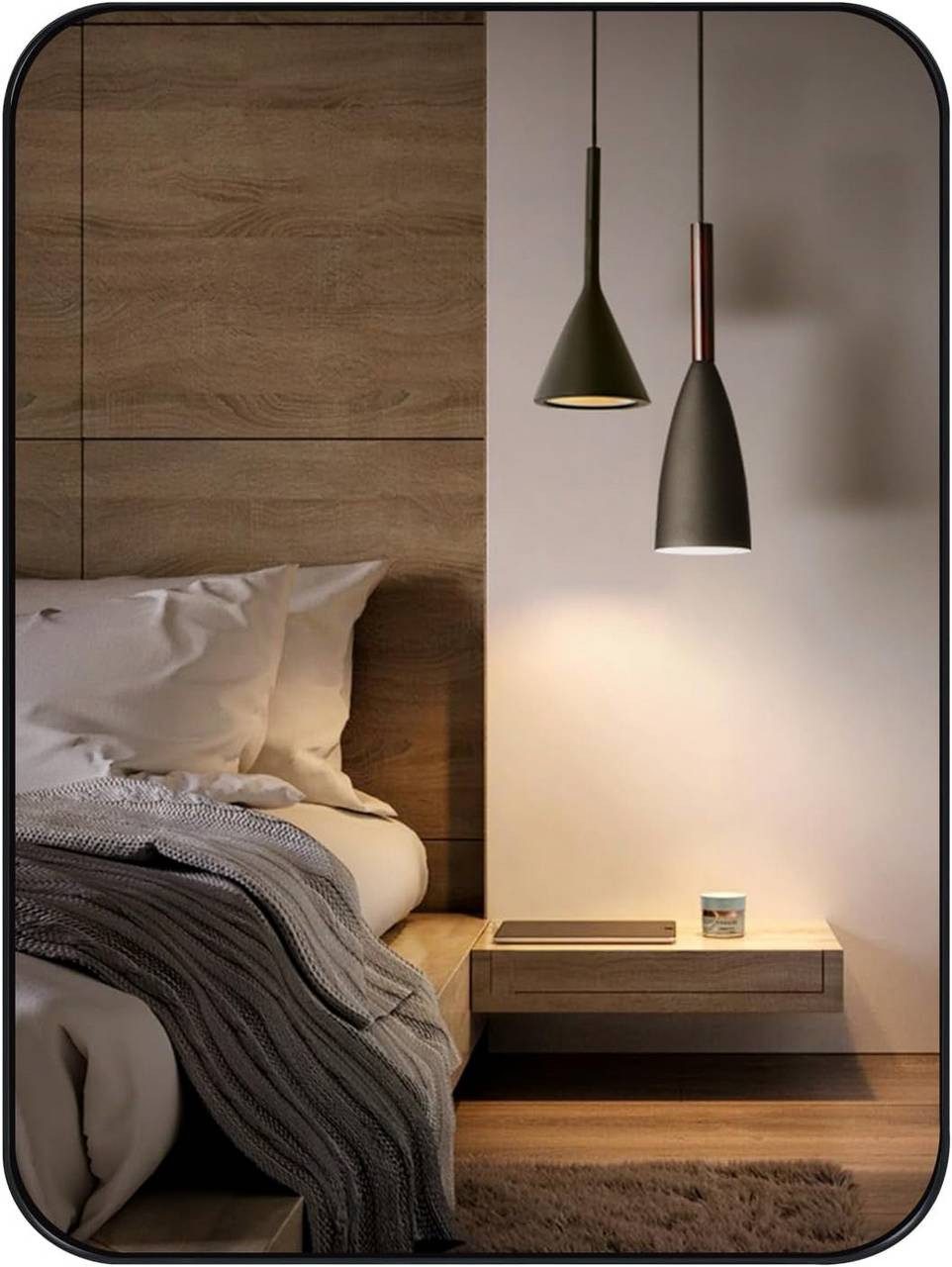 Woltu Kosmetikspiegel (1-St), mit Metall Rahmen, Abgerundeten Ecken, zum Au günstig online kaufen