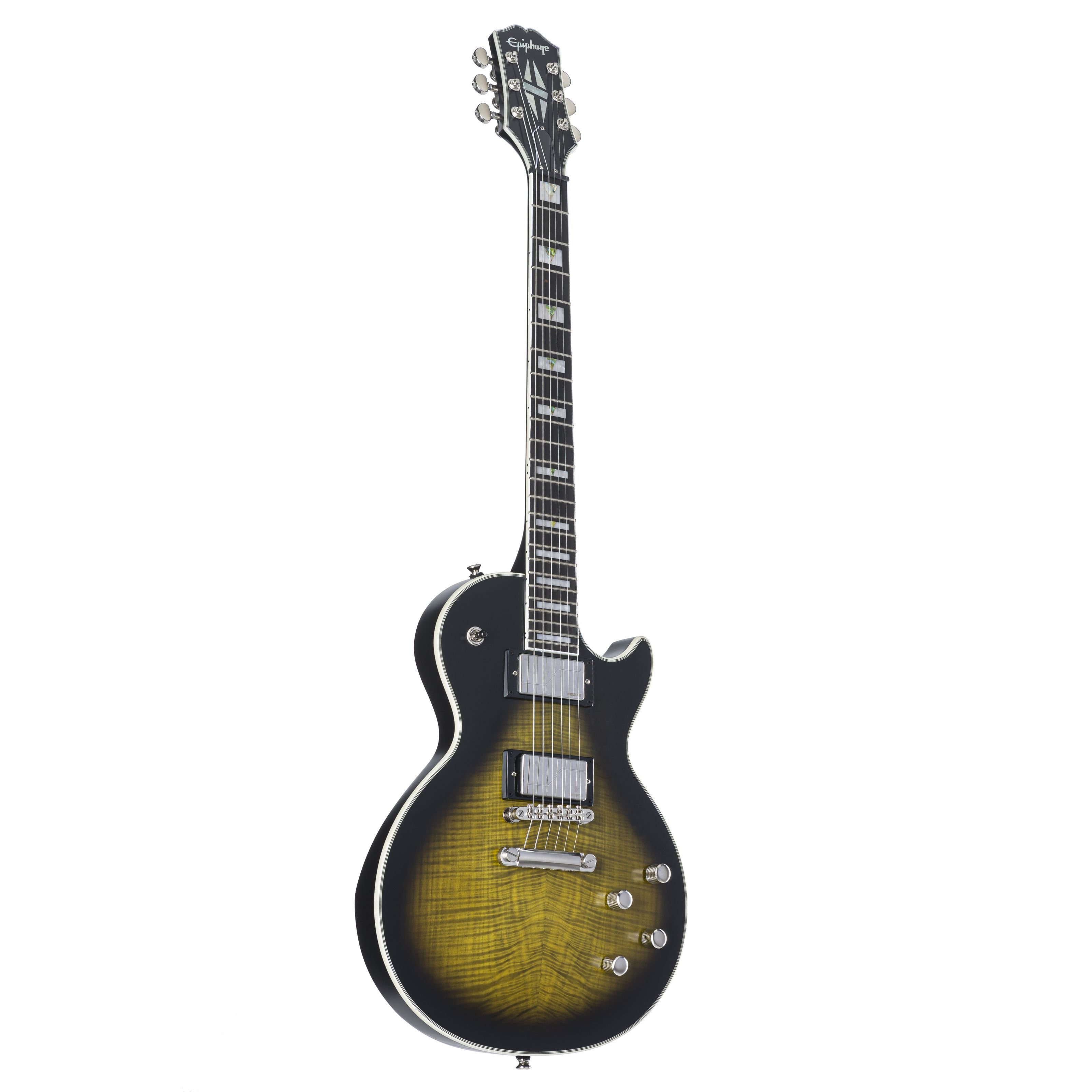 Epiphone E-Gitarre, Les Paul Prophecy Olive Tiger Aged Gloss - Single Cut E-Gitarre