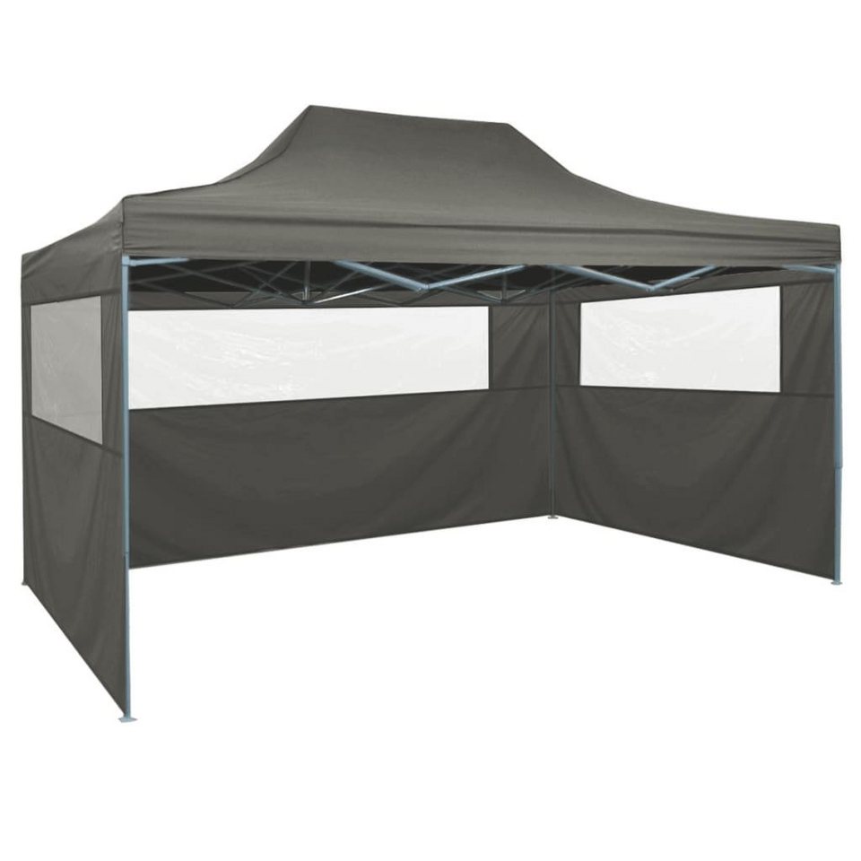 vidaXL Partyzelt »Profi-Partyzelt Faltbar mit 3 Seitenwänden 3×4m Stahl Anthrazit«