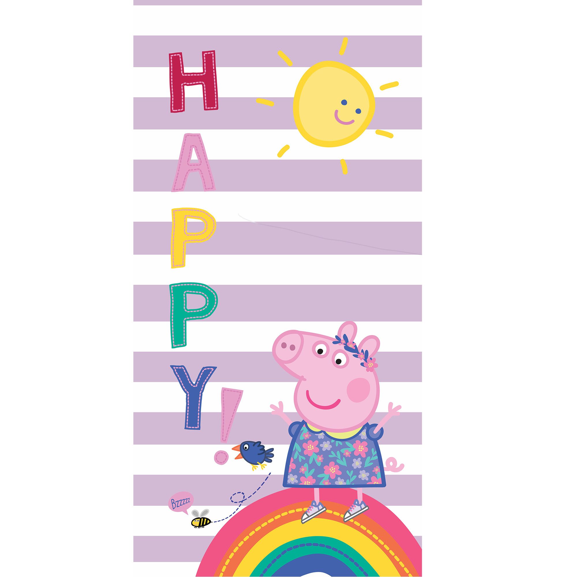 BERONAGE Strandtücher Peppa Wutz Pig Badetuch Happy 75x150 cm, 100% Baumwolle (1-St), Frottee in Velours-Qualität