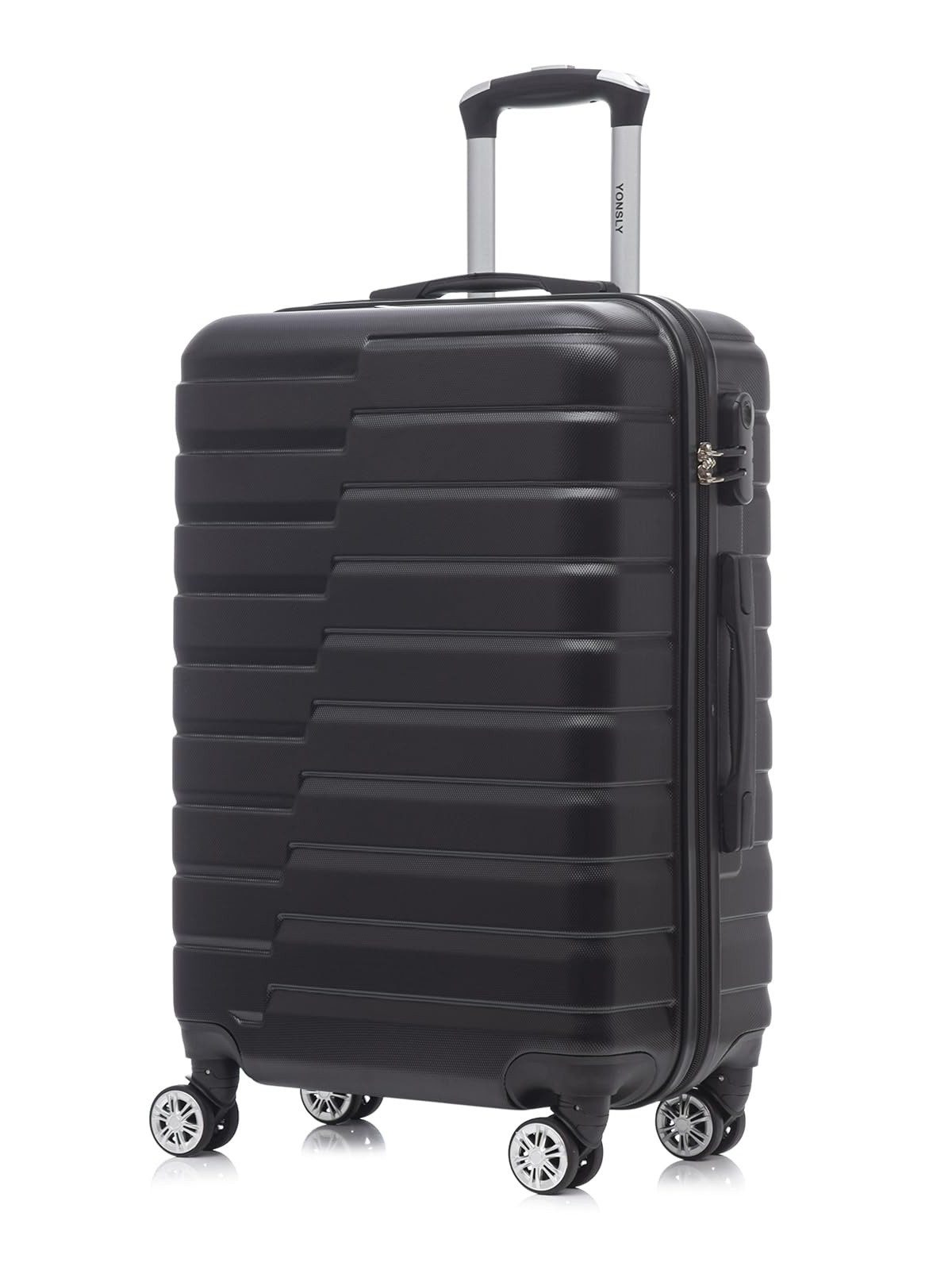 YONSLY Kofferset Reisekoffer Trolley Rollkoffer Hartschale in Größen S/M/L/XL, 4 Rollen, (Einzelkoffer, 1 tlg., Größe wählbar: S, M, L oder XL), aus ABS mit Zahlenschloss, 360°-Rollen und weichem Gummigriff