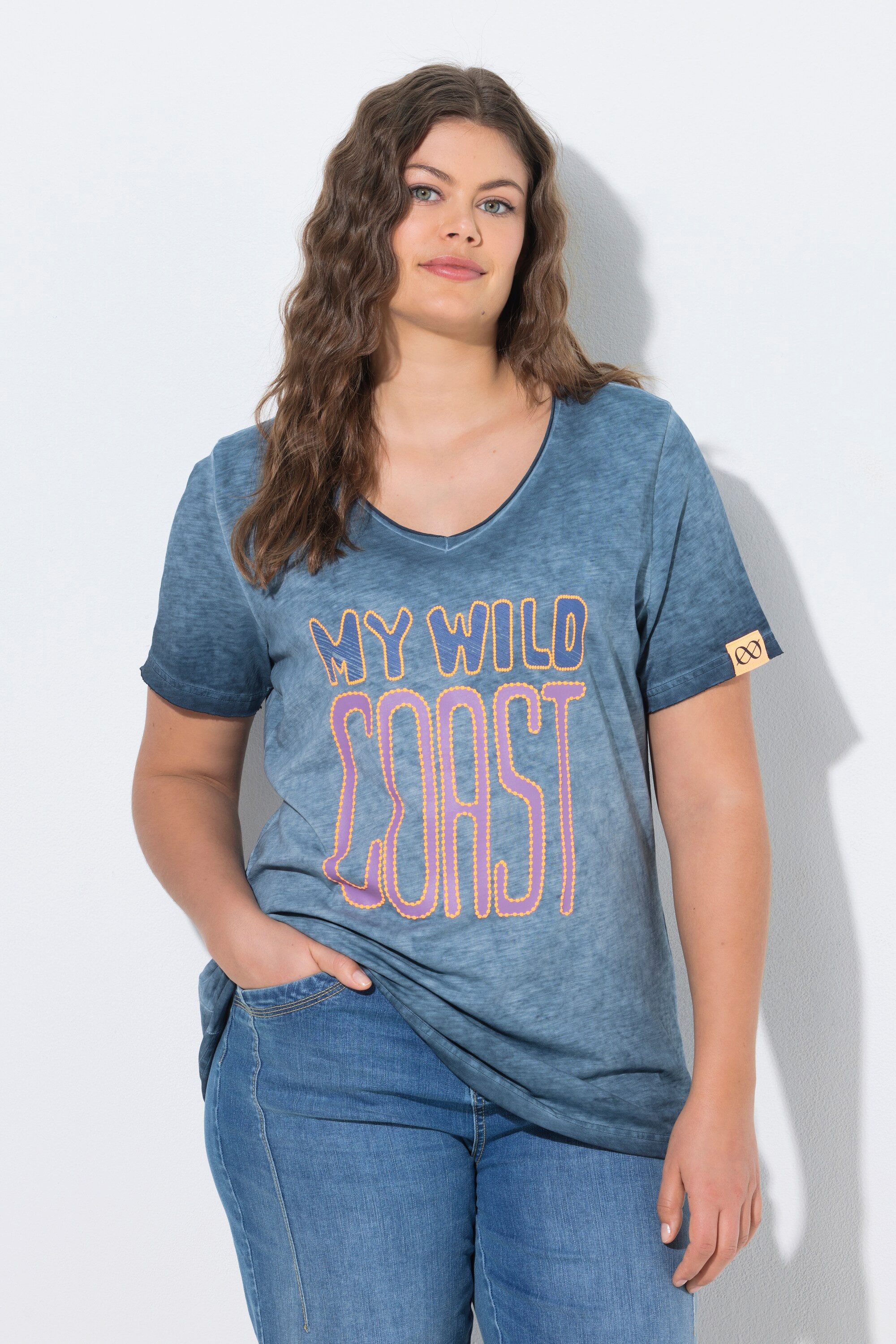 Laurasøn T-Shirt Shirt V-Ausschnitt 1/2 Arm Print