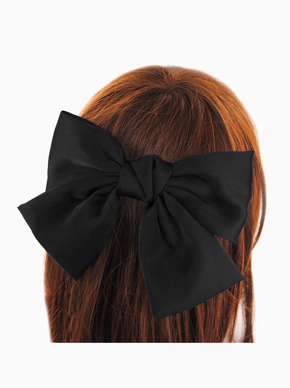 axy Haarspange Schleife-Haarspange mit XL großer Schleife aus Satin, femininer Style Damen Vintage Haarspange Haarklammer