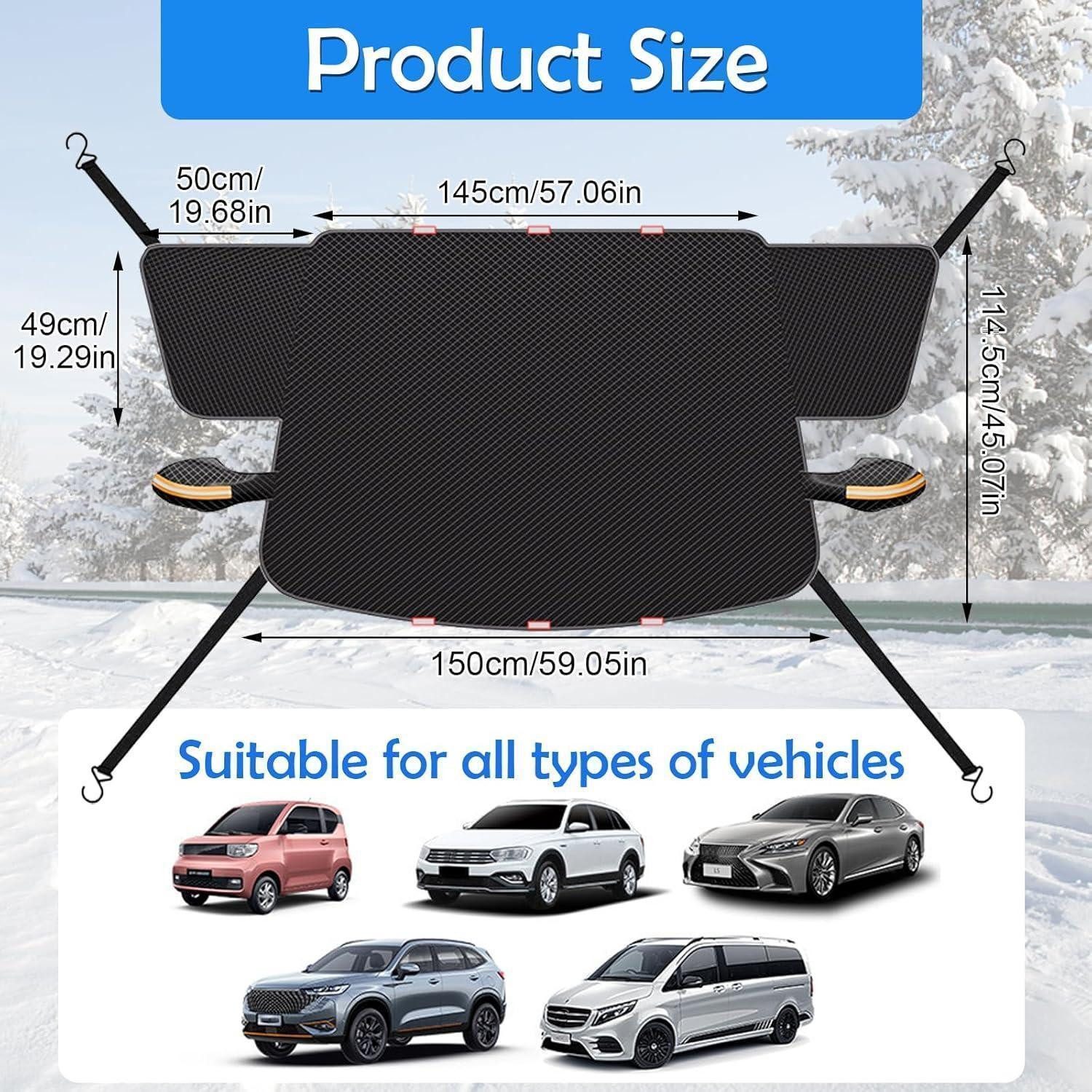 LuxusKollektion Frontscheibenabdeckung Frontscheibenabdeckung Windschutzscheibe Seitenspiegel Auto 245x114cm