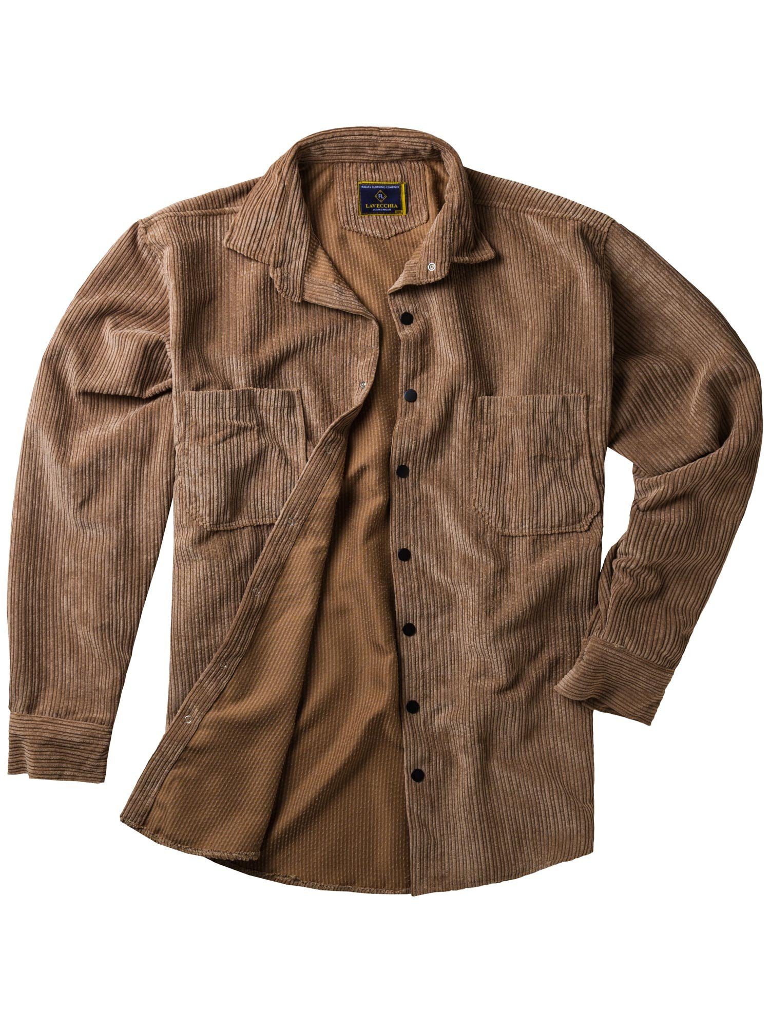 Lavecchia Langarmhemd Lavecchia Herren Cordhemd LV-5578 günstig online kaufen
