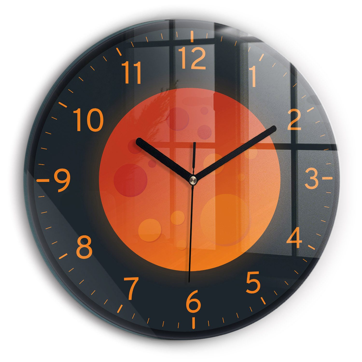 Tulup Wanduhr Glas Wanduhr Mit Motiv Vollmond Wanduhr Aus Glas Glas Wanduhr