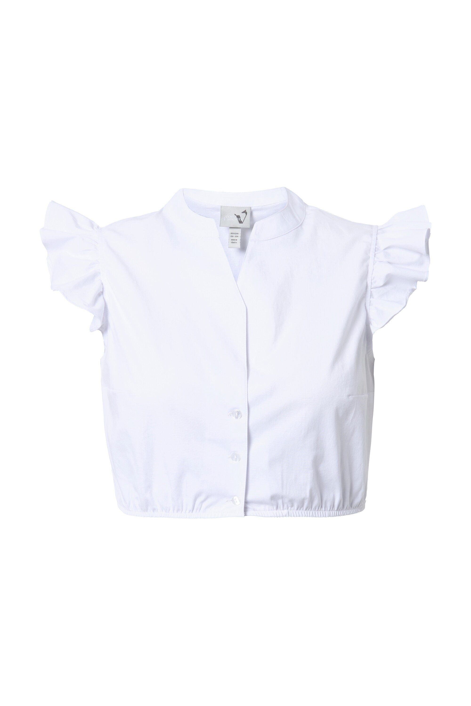Ulla Popken Longbluse Dirndlbluse Ärmelrüsche Stehkragen günstig online kaufen