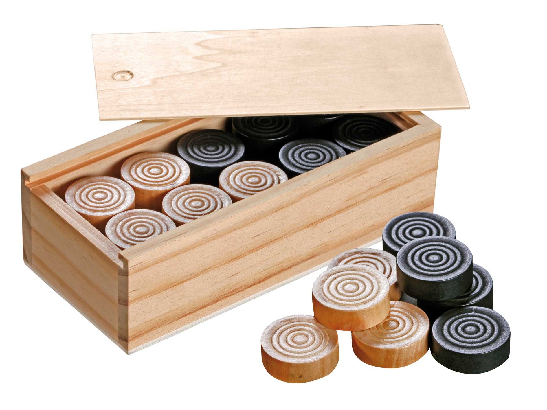 Philos Spiel Philos 3052 - Spielsteine für Dame und Mühle, 30 mm, Holz, 2x20 Spi...