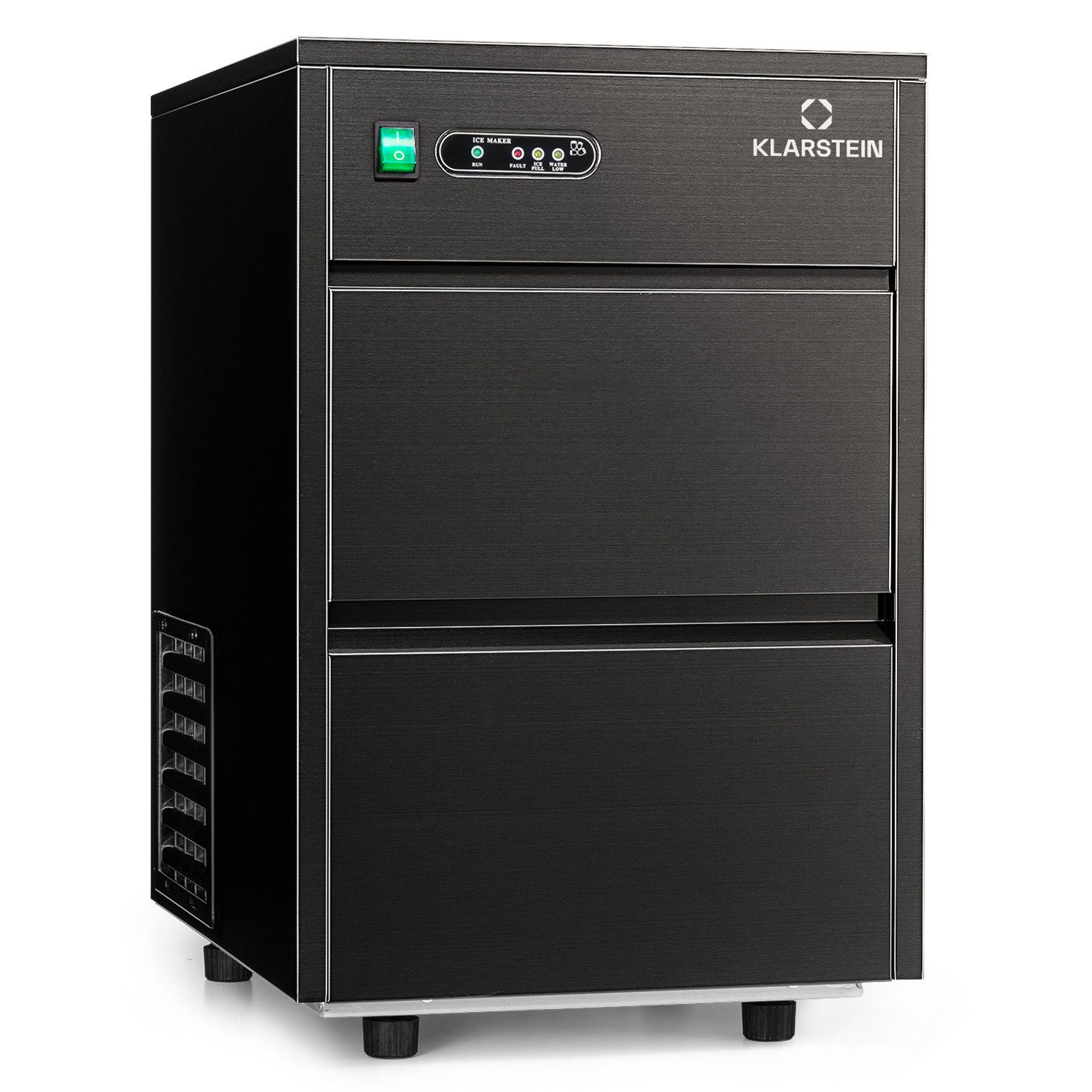 Klarstein Eiswürfelmaschine Powericer, Eiswürfelbereiter Elektrisch Ice maker 20kg /Tag 1,8 L LED