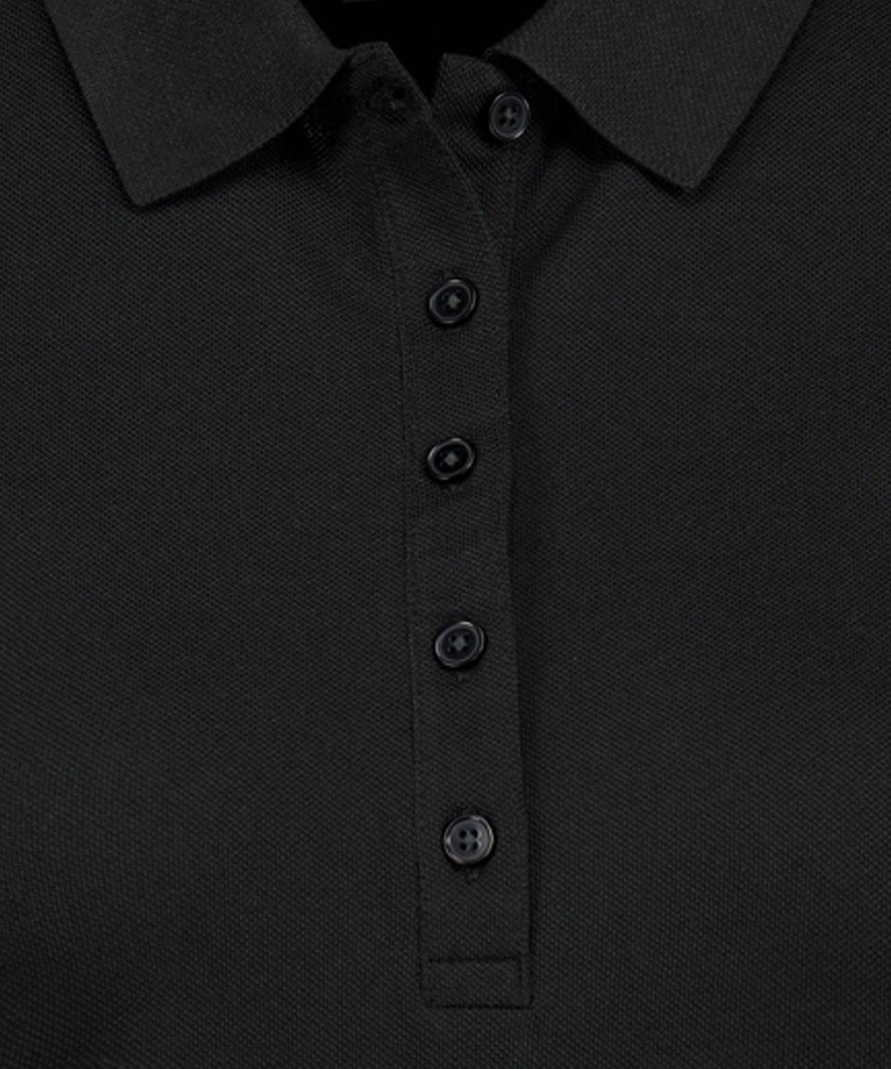 RAGMAN Poloshirt RAGWOMAN Damen Poloshirt Kurzarm Baumwollmix Piqué Schwarz