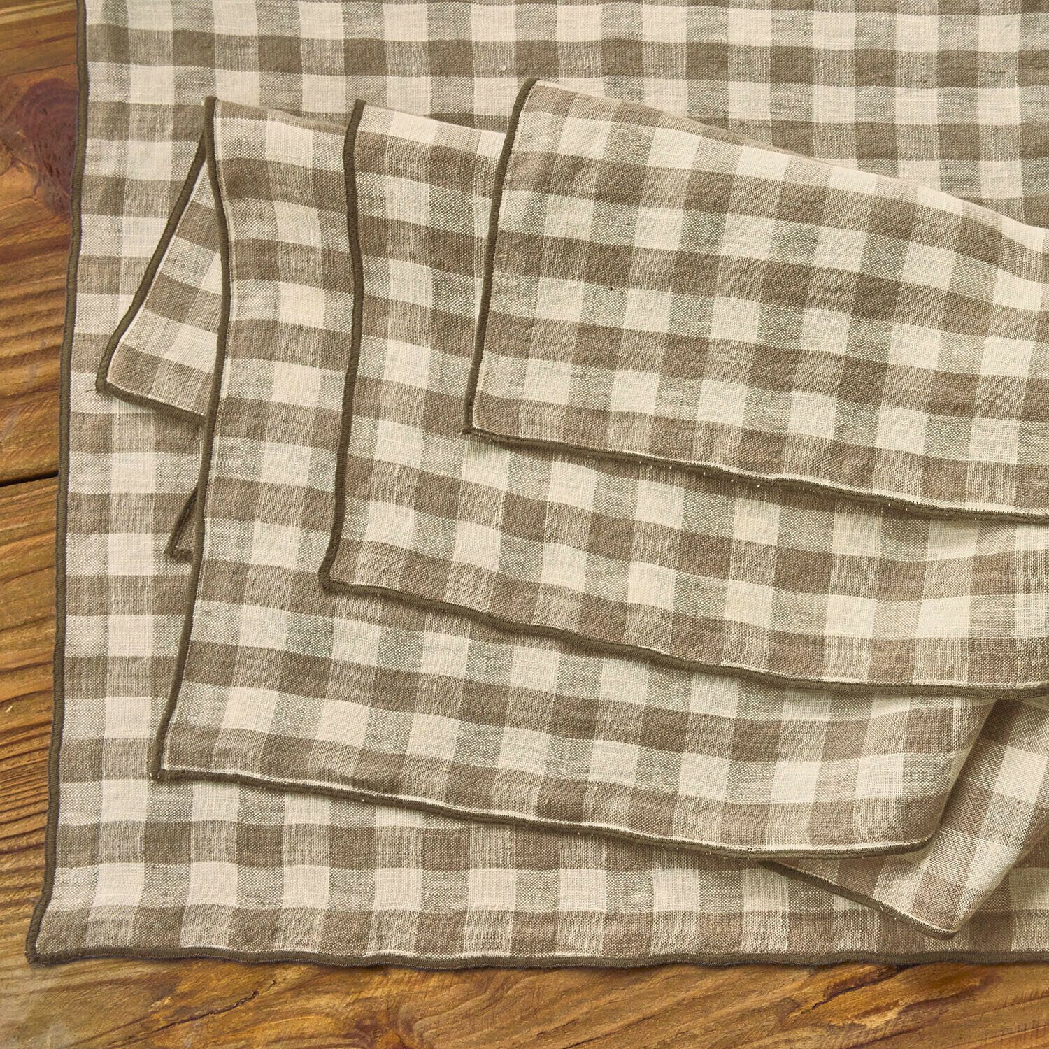 Mirabeau Stoffserviette Serviette 4er Set Marrowby beige/weiß