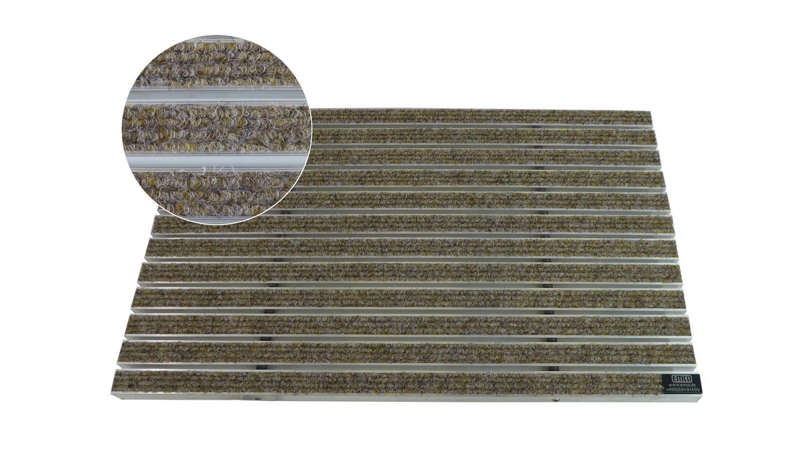Fußmatte Emco Eingangsmatte DIPLOMAT 12mm, Rips Sand, Emco, rechteckig, Höhe: 12 mm, Größe: 590x390 mm, für Innen- und überdachten Außenbereich