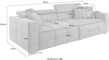 Jockenhöfer Gruppe Big-Sofa Trento, mit Wellenfederung, Sitzkomfort und mehrfach verstellbare Kopfstützen