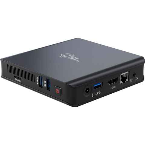 CSL Narrow Box Ultra HD Compact v4 / 512GB M.2 SSD/ Win 10 Pro Mini-PC (Intel Celeron N4120, UHD Graphics 600, 4 GB RAM, passiver CPU-Kühler)