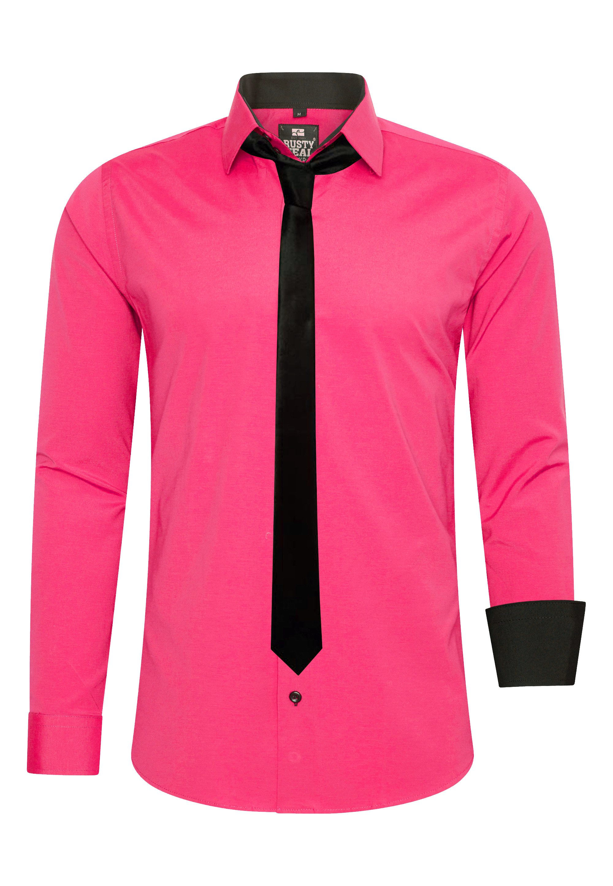 Rusty Neal Langarmhemd mit Krawatte