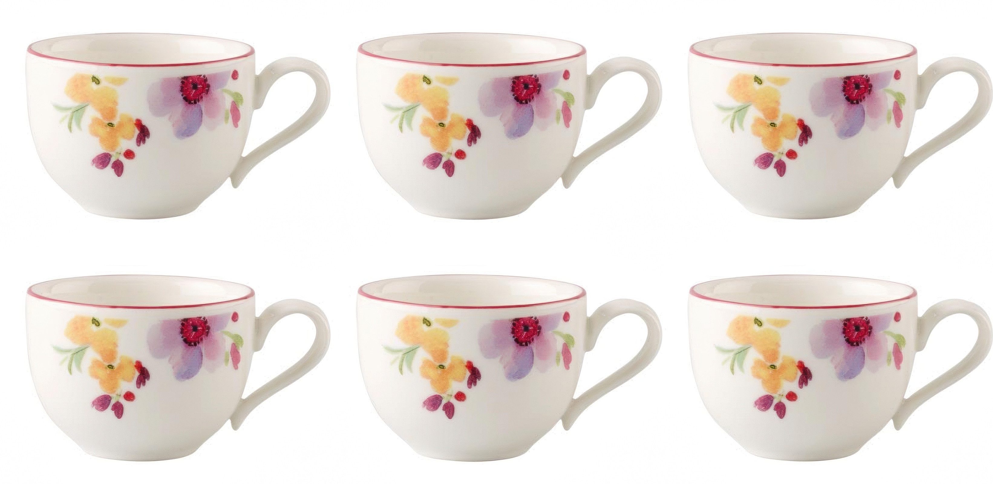 Villeroy & Boch Tasse Mariefleur Basic, Porzellan, Spülmaschinengeeignet, Mehrfarbig, Motiv: Blumen