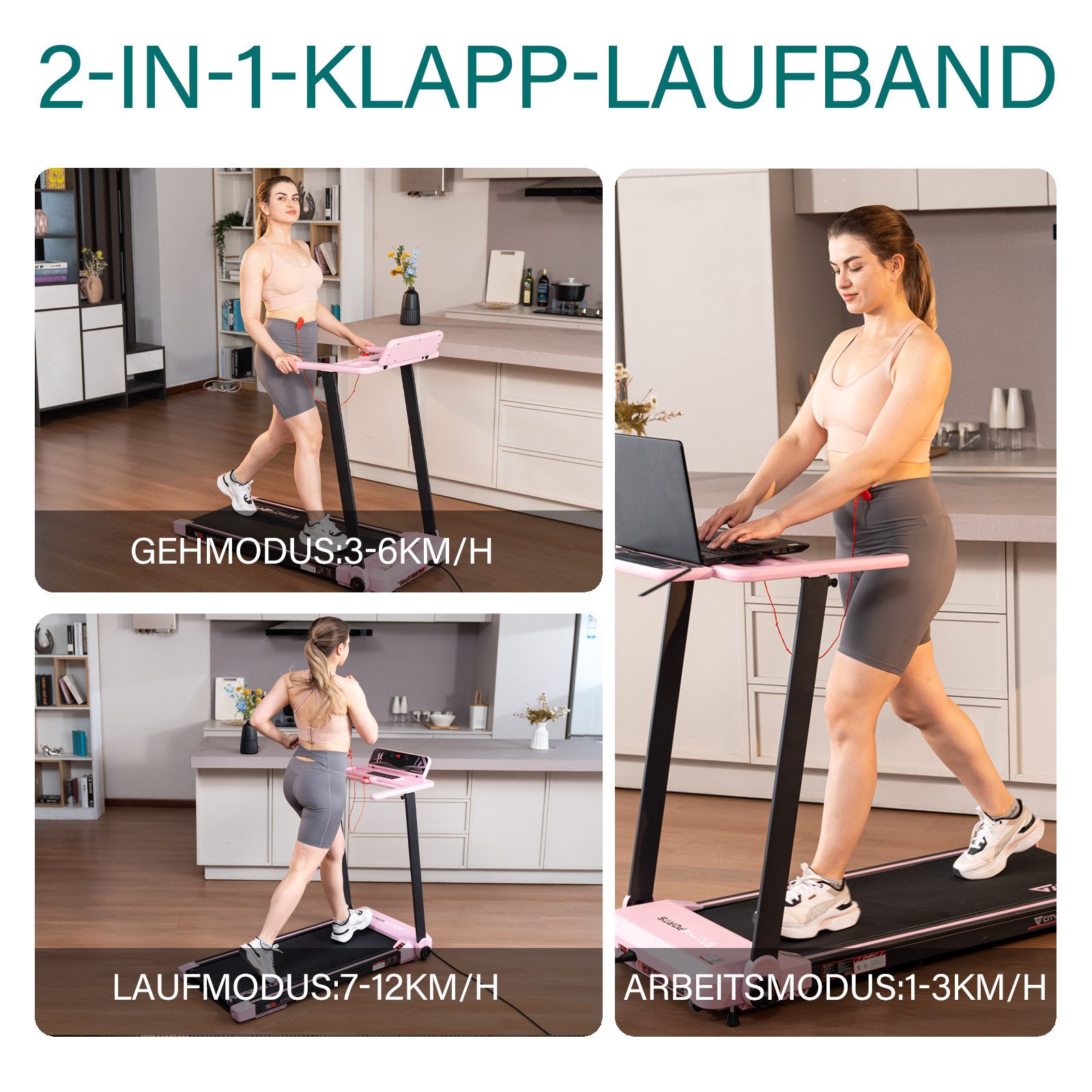 CITYSPORTS Laufband WP9 (Mit Toolkit, Schmiermittel), Klappbares Laufband bis 12 km/h mit APP walking jogging pad