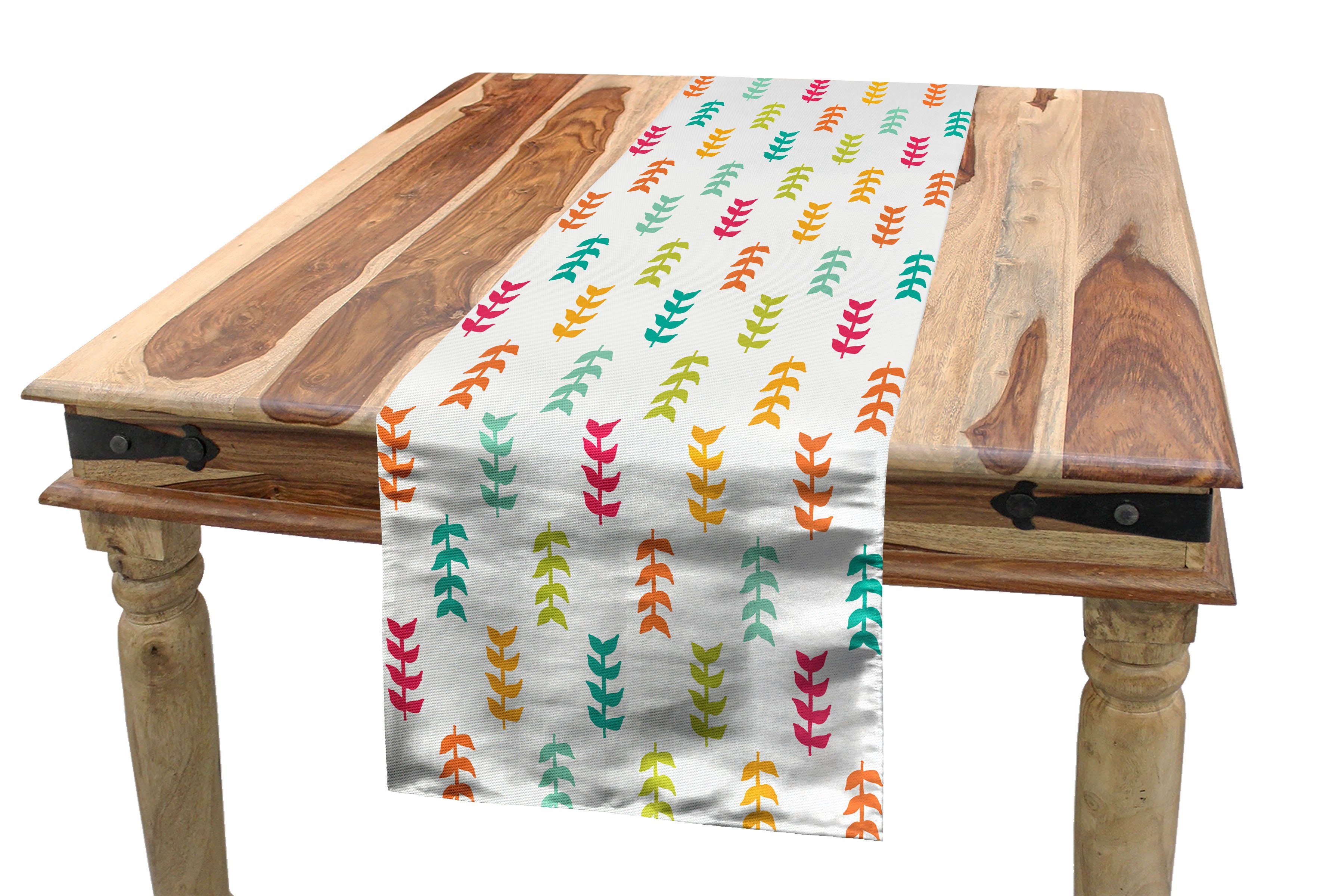 Abakuhaus Tischläufer Esszimmer Küche Abstrakt Rechteckiger Tischläufer, Dekorativer Bunt Branchen Tiny