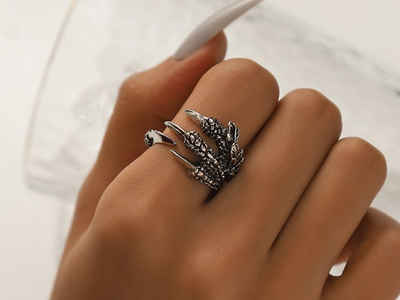 Eyecatcher Fingerring Drachen Klauen Ring. Gothic Ring. Raptor Krallen, Größenverstellbar, Gothic Ring, Detailreich