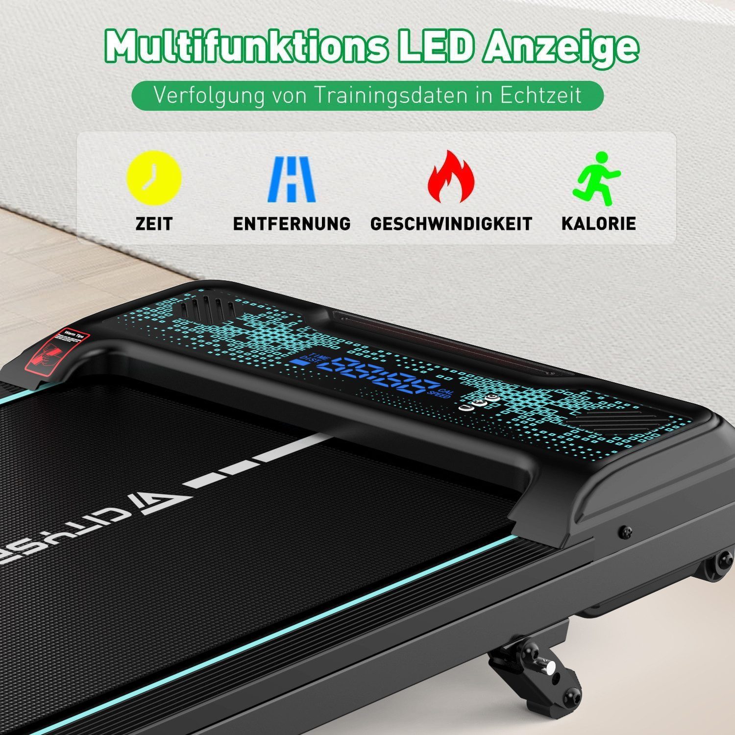 CITYSPORTS Laufband WP6 Walking/Jogging Pad 440W mit klappbarem Steigung (Mit toolkit,mit Schmiermittel), für zuhause mit Fernbedienung Bluetooth LED Dispaly,1-6KM/H