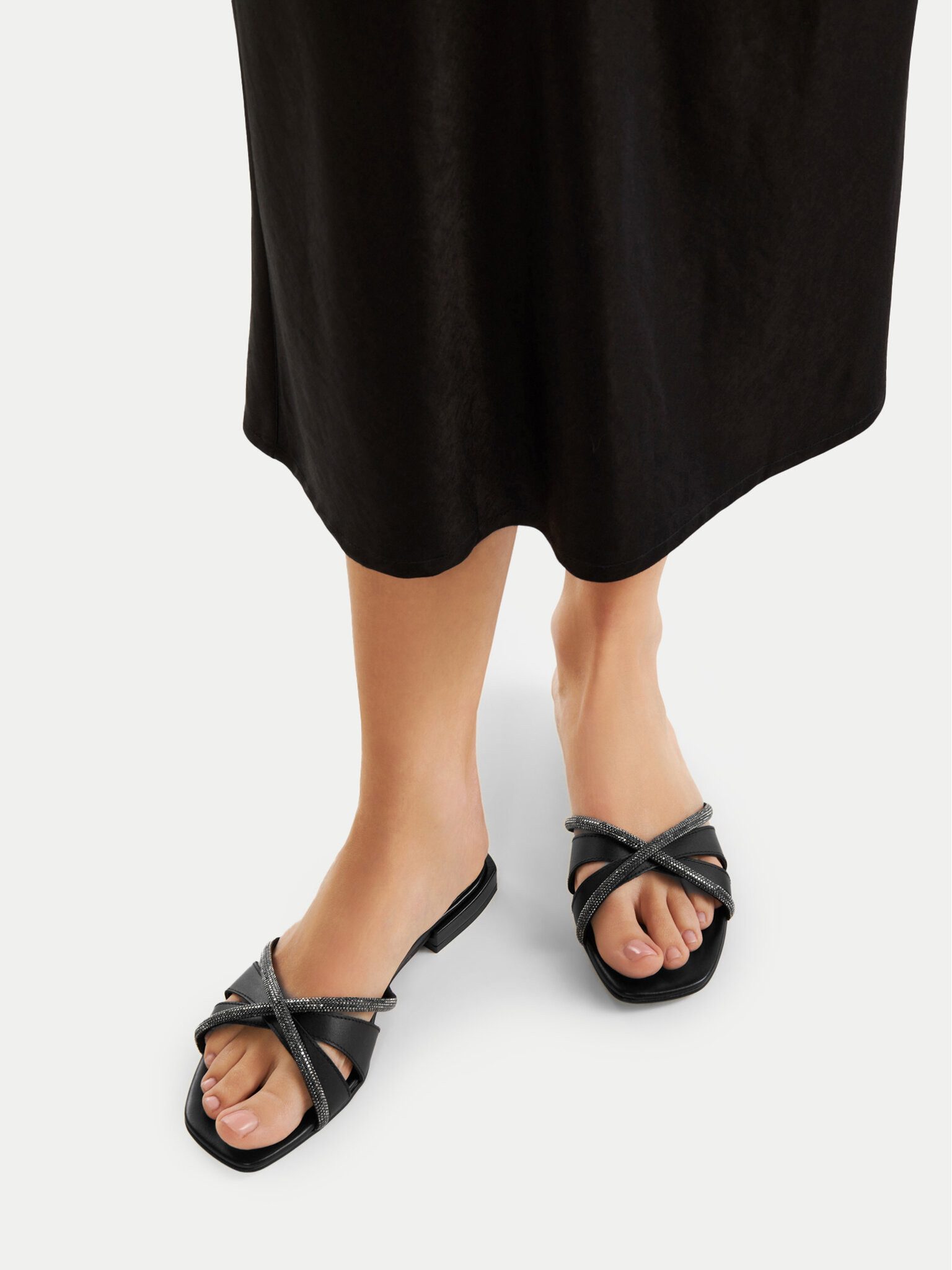 Badura Badura Damen Flip-Flops Schwarz AGATA-21463PE Badepantolette