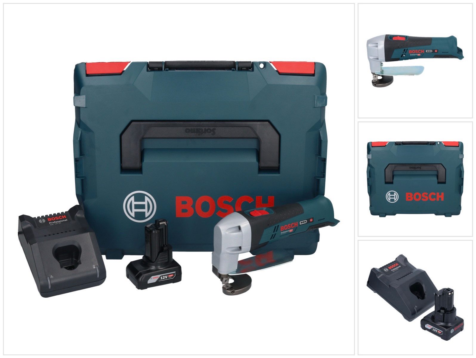 Bosch Professional Akku-Universalschere GSC 12V-13 Professional Akku Blechschere 12 V + 1x Akku 6,0 Ah + Lade