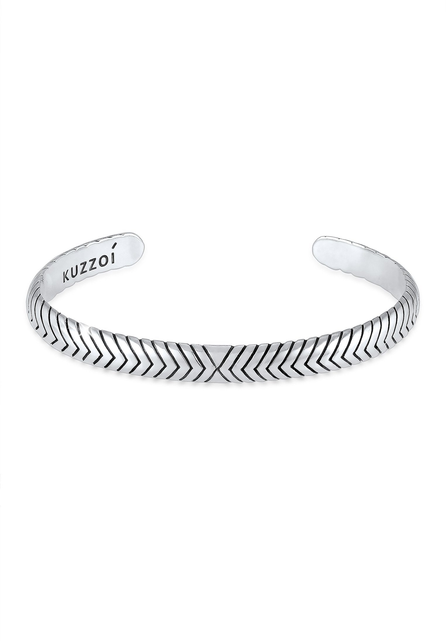 Kuzzoi Armband Herren Armreif Oxidiert Verstellbar 925 Silber, Modischer  Armreif im trendigen Design für Herren