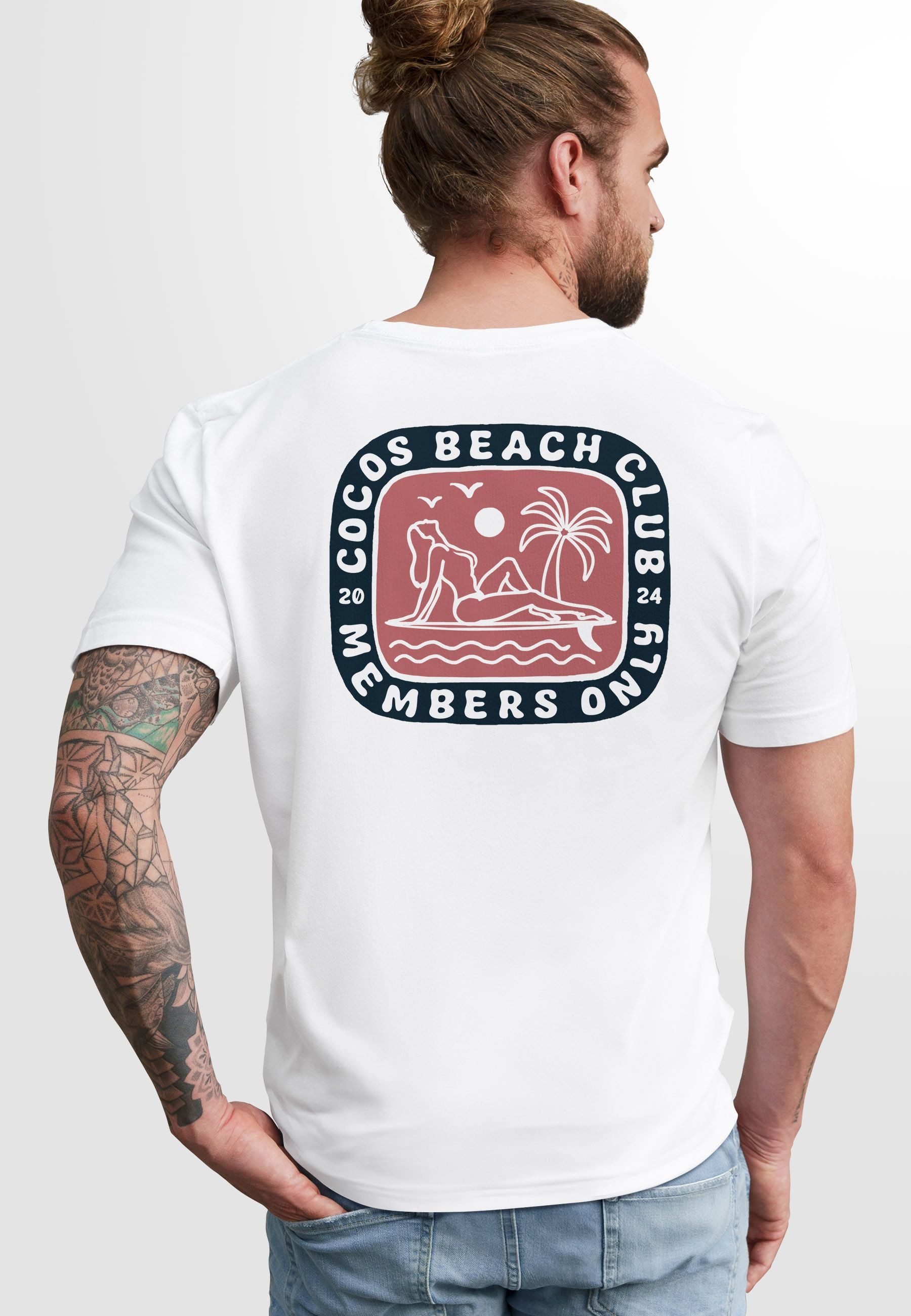 Neverless Print-Shirt Herren T-Shirt Backprint Sommer Sonne Palmen Meer Pri günstig online kaufen