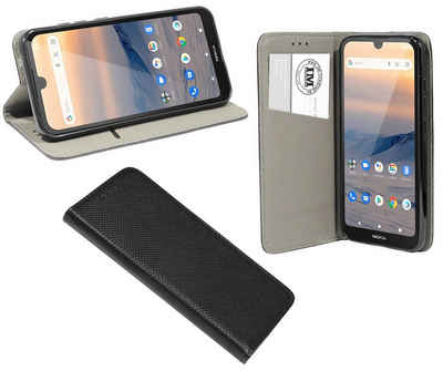 cofi1453 Handyhülle Hülle Tasche für Nokia 1.3, Kunstleder Schutzhülle Handy Wallet Case Cover mit Kartenfächern, Standfunktion Schwarz