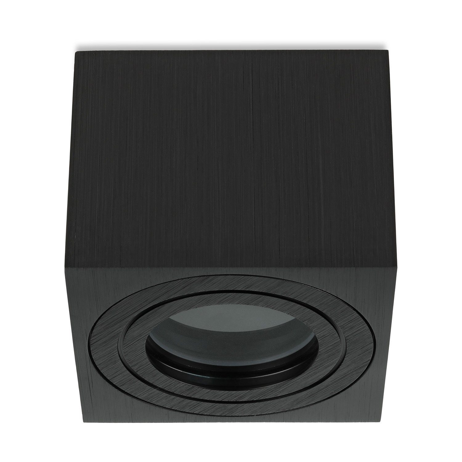 Sweet LED Aufbauleuchte Bad eckig flach Aluminium schwarz IP44 deckenspot badezimmer, ohne Leuchtmittel, Aufbaustrahler LED, Aufbauspot, Deckenstrahler