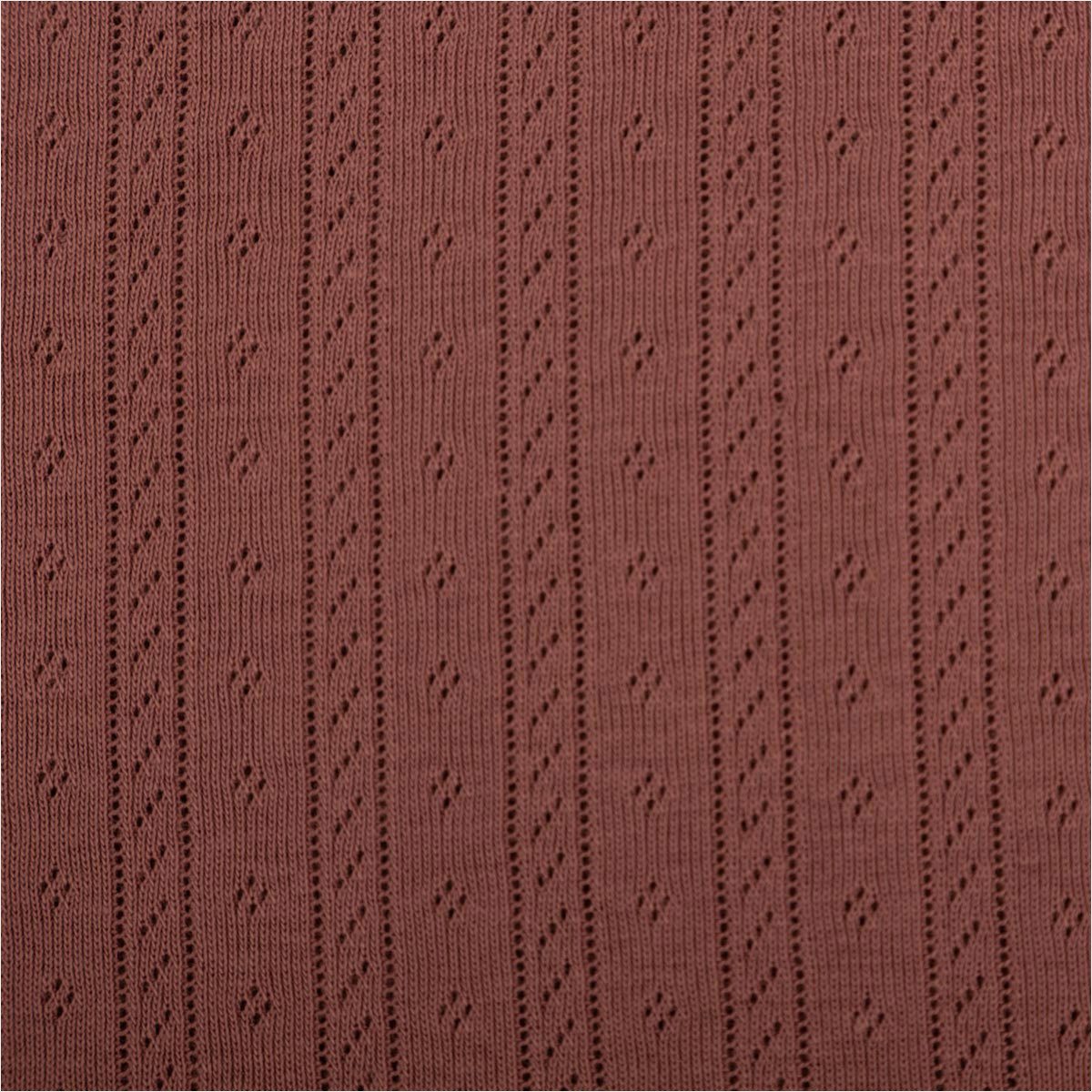 SCHÖNER LEBEN. Stoff Strickstoff Ajour Pointelle mauve Baumwollstrick Lochmuster 145 cm, allergikergeeignet