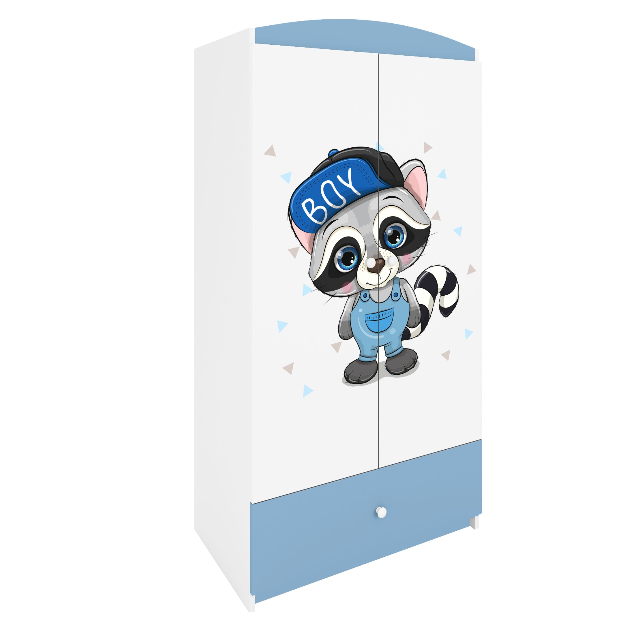 Raumhirsch Furniture Kinderkleiderschrank Babydreams Drehtürenschrank Kleiderschrank Waschbär Blau