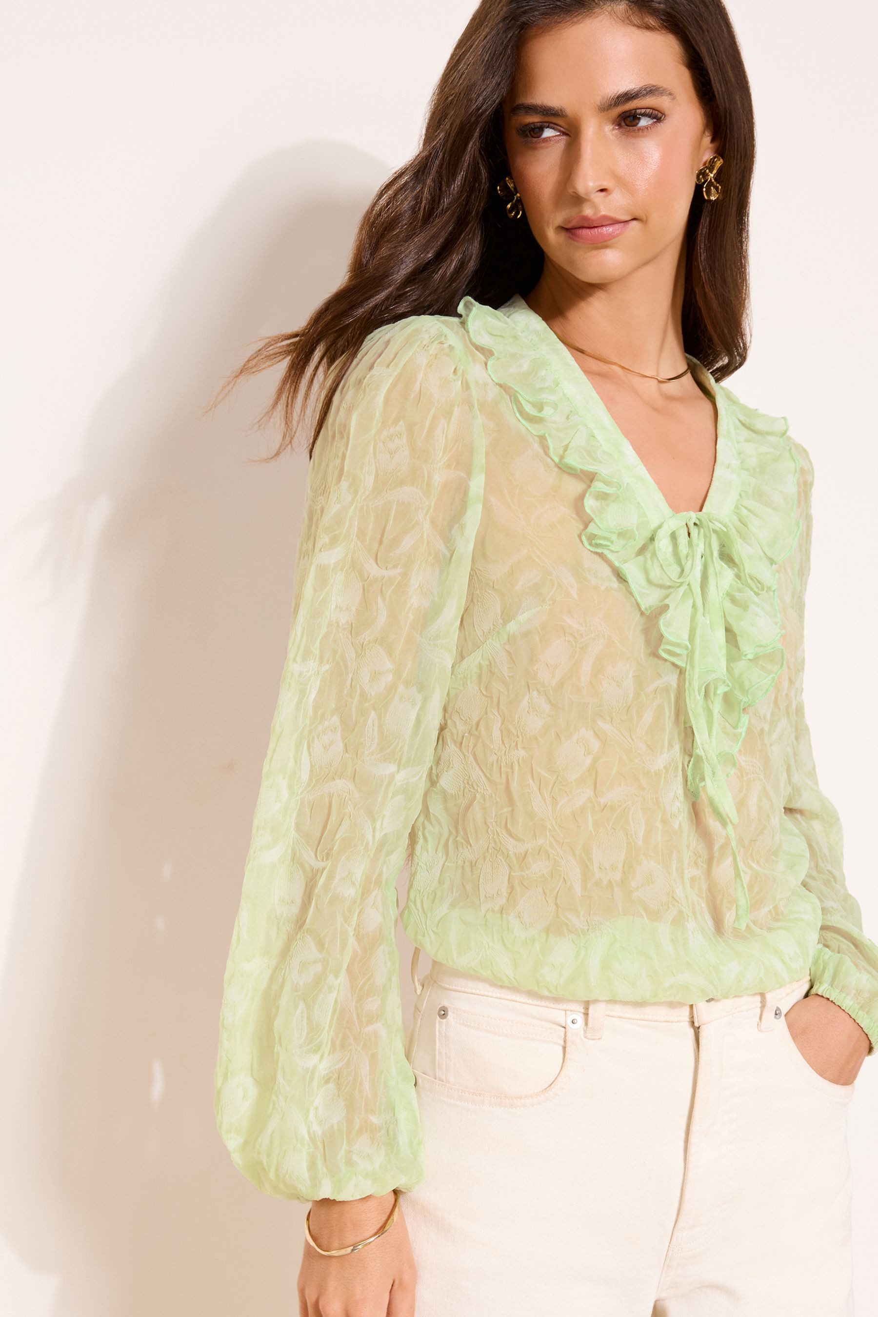 LIPSY Rüschenbluse Lipsy Rüschenbluse mit Bindedetail, Regular (1-tlg)