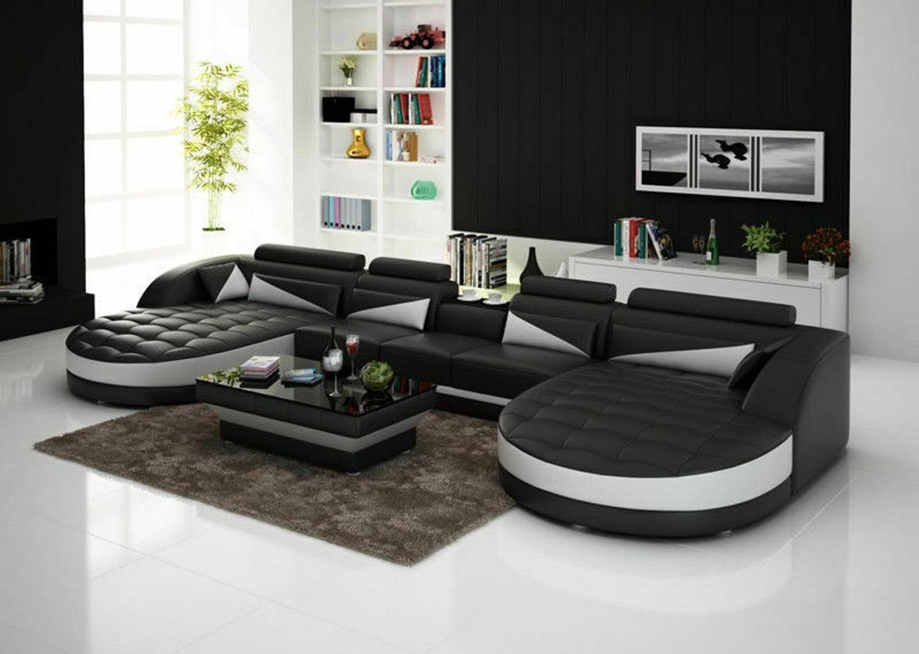 JVmoebel Ecksofa Ledersofa Couch Ecksofa Eck Sofa Modern Garnitur Design Wohnlandschaft