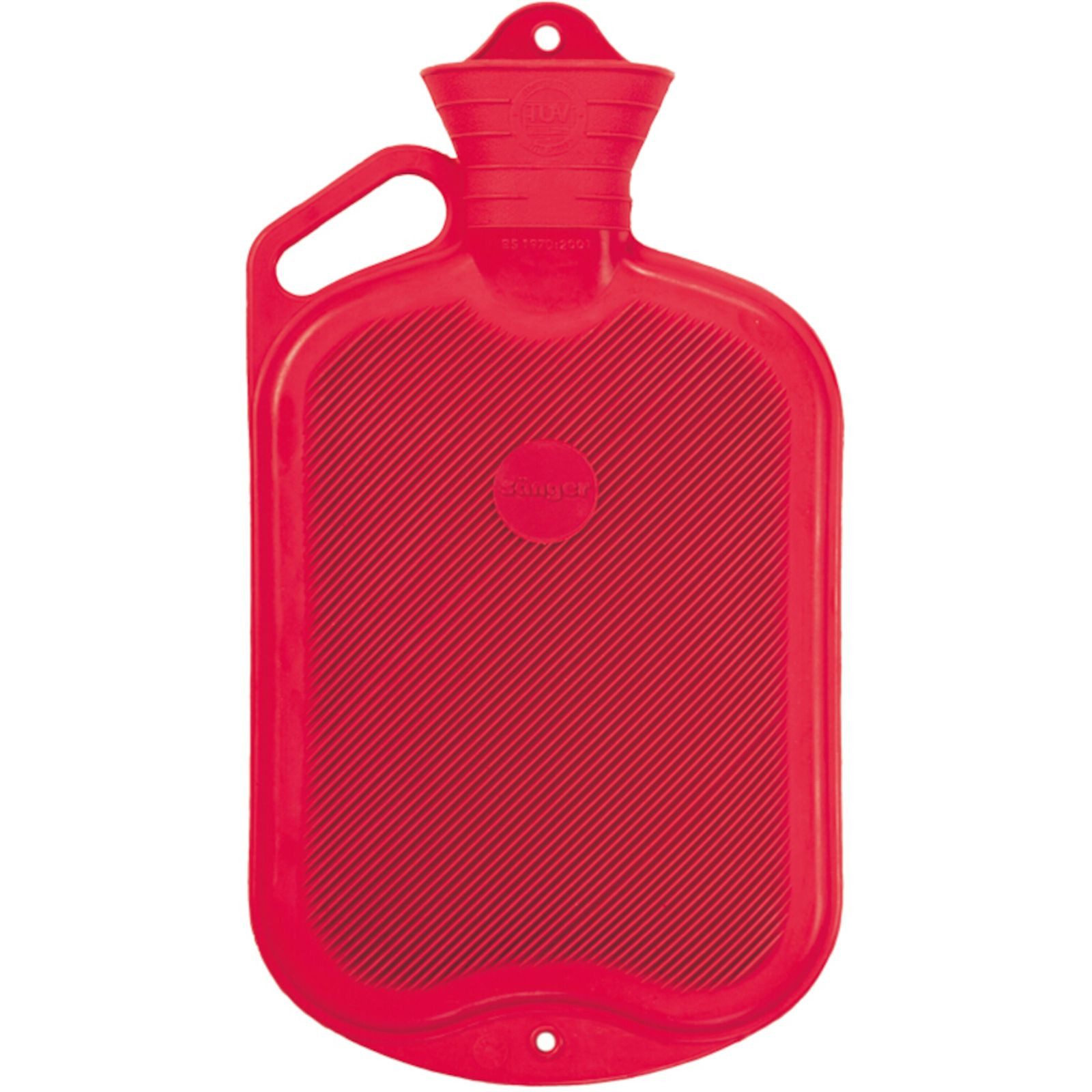 SÄNGER Wärmflasche Wärmflasche 2,0 L rot mit Griff klassische Bettflasche