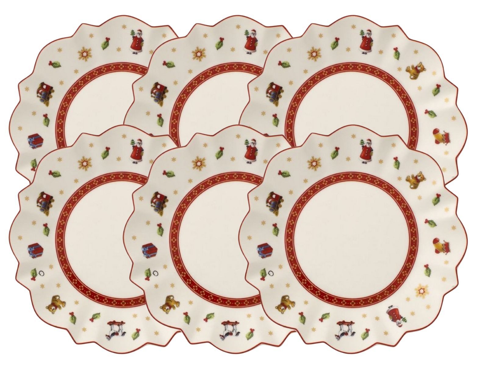 Villeroy & Boch Teller-Set Toy's Delight Brotteller weiss 17 cm Set6, Premium Porcelain