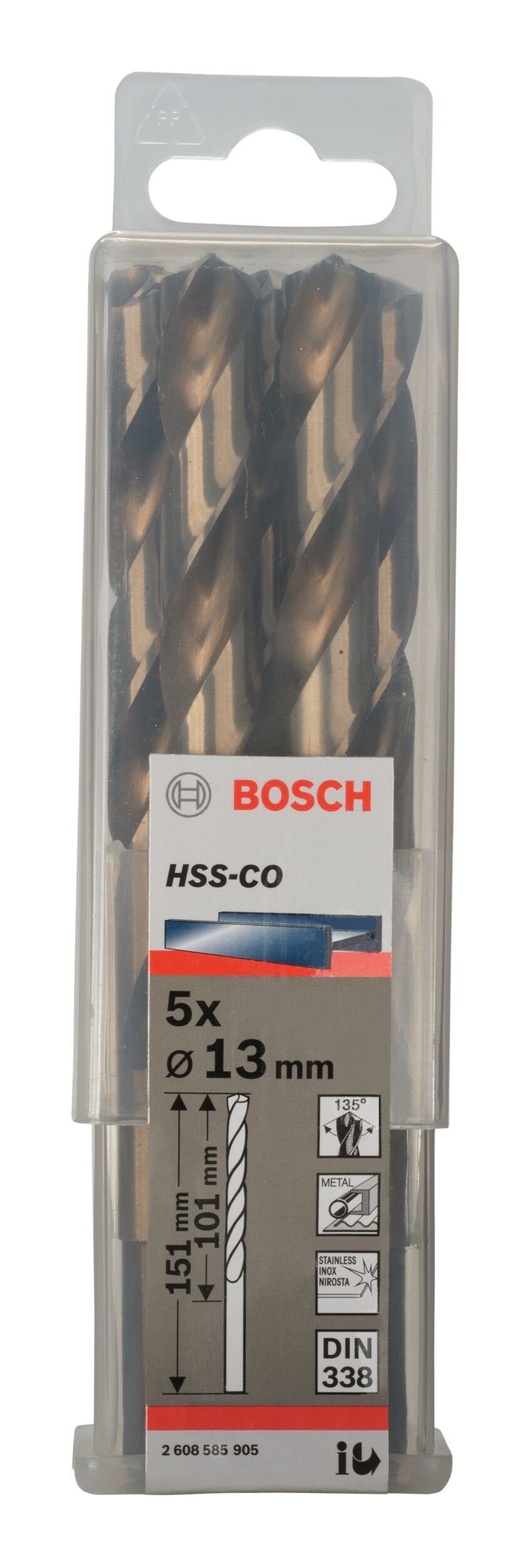 x HSS-Co 338) Metallbohrer, (5 - 151 x - (DIN 13 101 Stück), mm BOSCH 5er-Pack