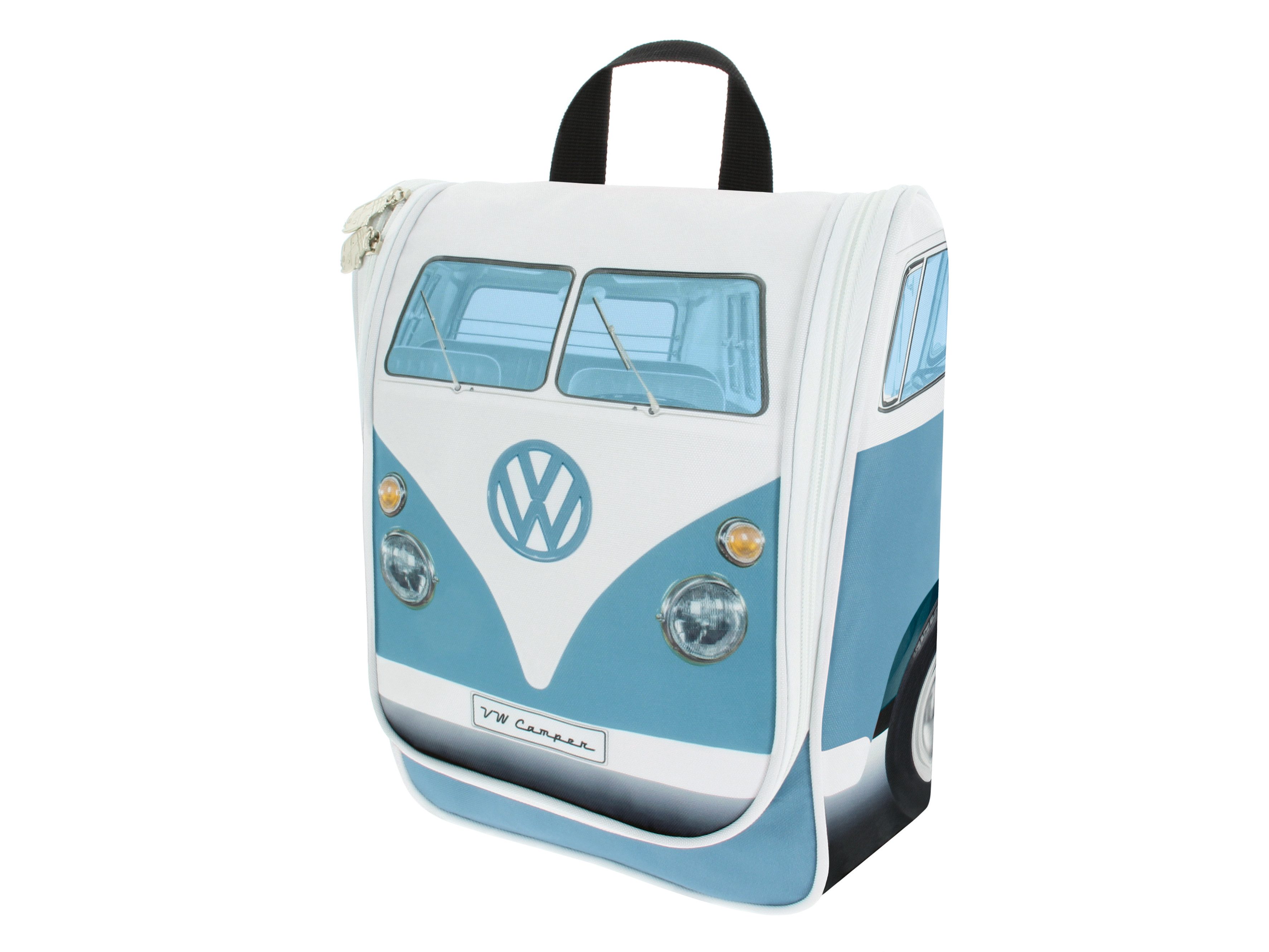 VW Collection by BRISA Kulturbeutel Volkswagen Kulturtasche, Kosmetiktasche zum Aufhängen (1 Stück, mit 3 elastischen Netztaschen und 1 Netztasche mit Reißverschluss), nicht nur ein Fanartikel