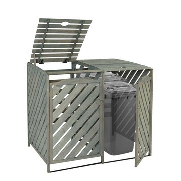 MCW Mülltonnenbox MCW-J44 (1 St), Erweiterbar, 2 Türen mit Riegelschloss, für leichtes Befüllen