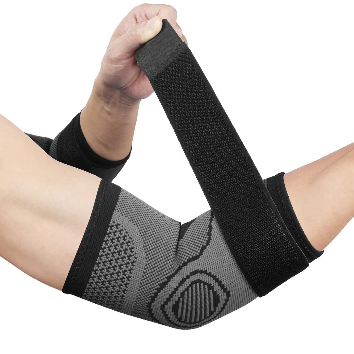 Ellenbogenbandage 2er Pack ACWOO Ellenbogen Bandage Schwarz Größe L Orthese Stützhülse