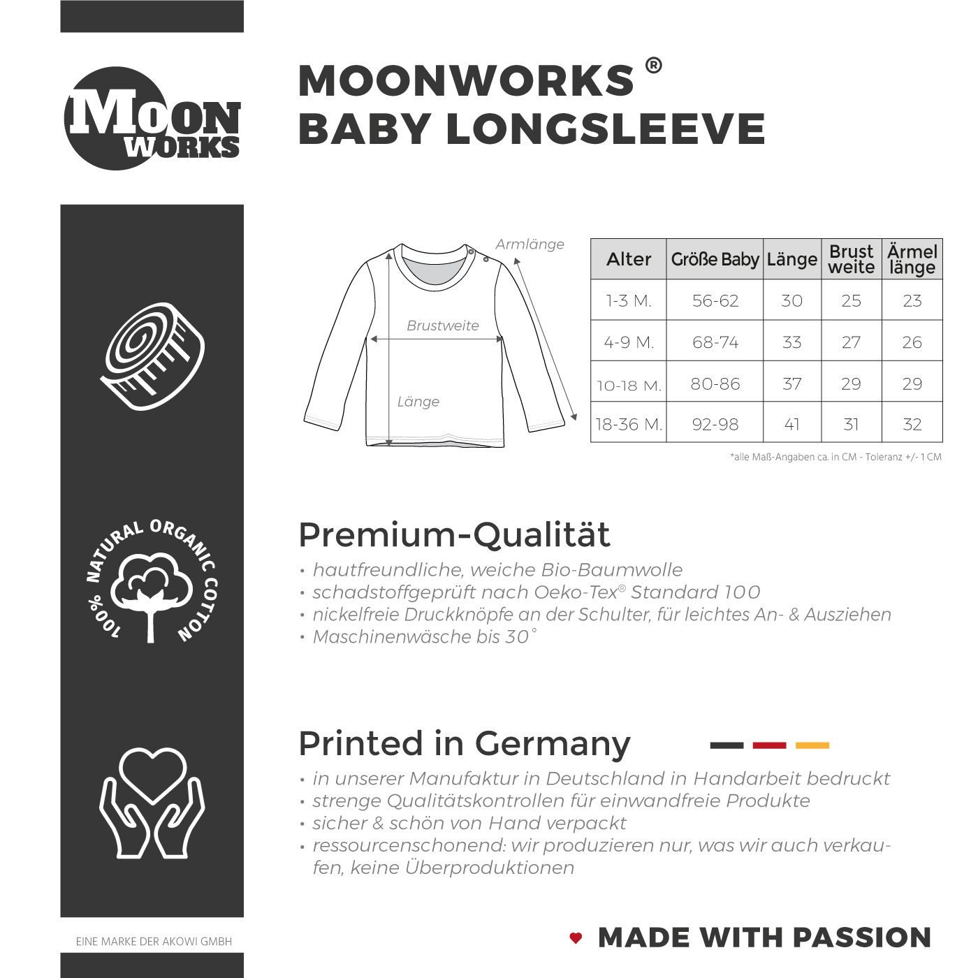 MoonWorks Body Baby Langarmshirt Spruch Tante Meine Tante ist single und heiß