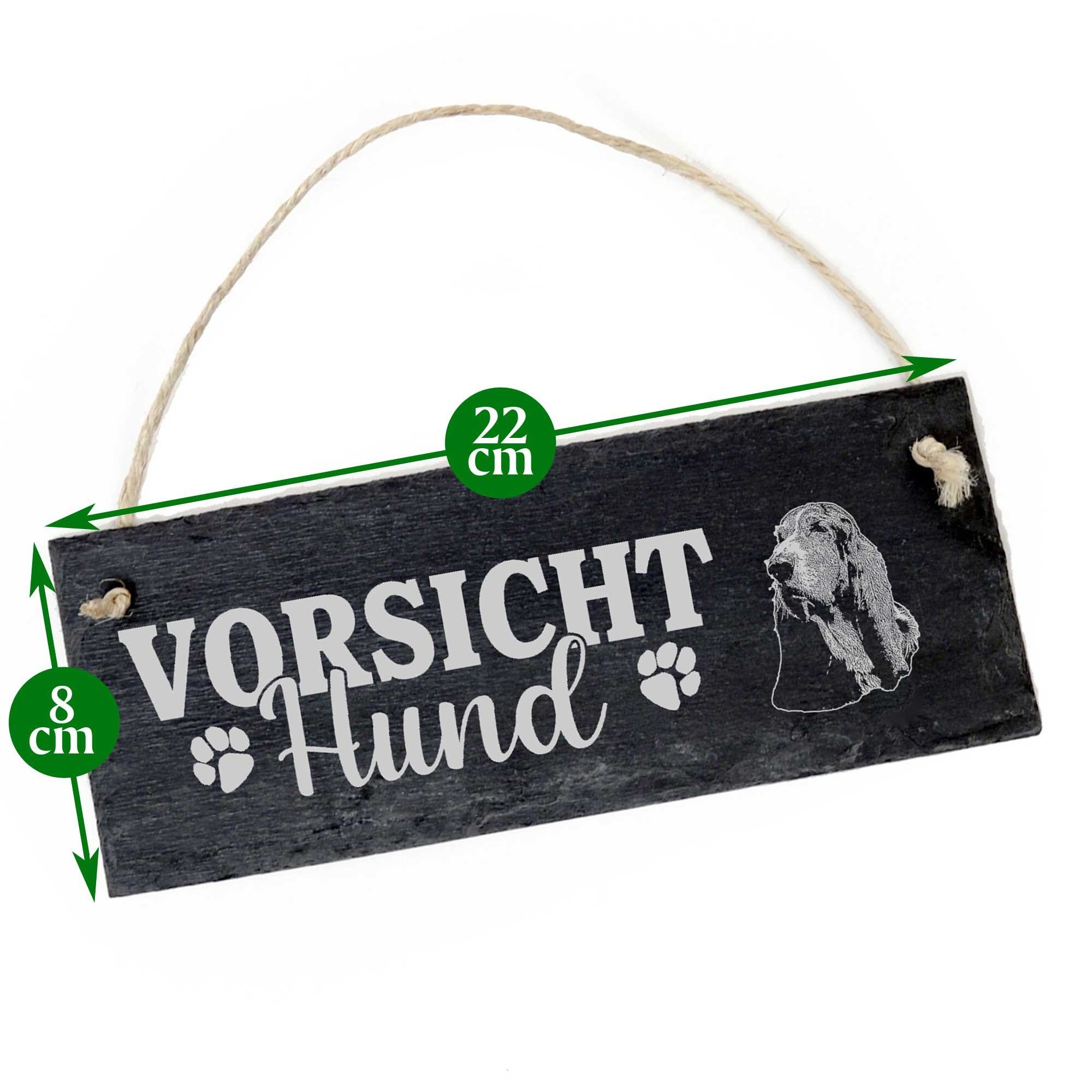 Hängedekoration Hund Schild Hound Vorsicht Basset 22x8cm Dekolando