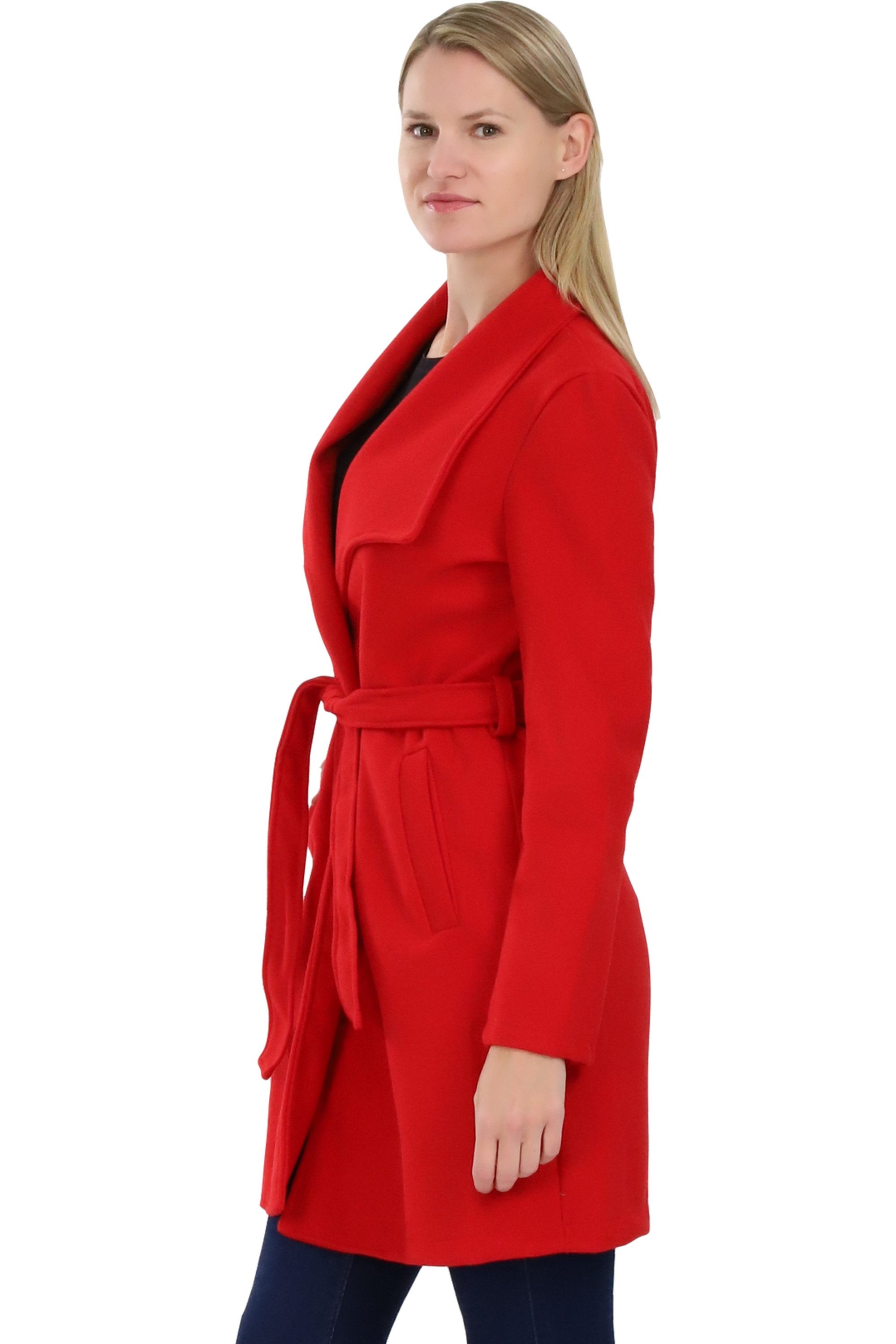 malito more than fashion Langmantel malito Damen Trenchcoat, schicker Wintermantel, klassische Jacke, langer Trenchcoat Longjacke Übergangszeit