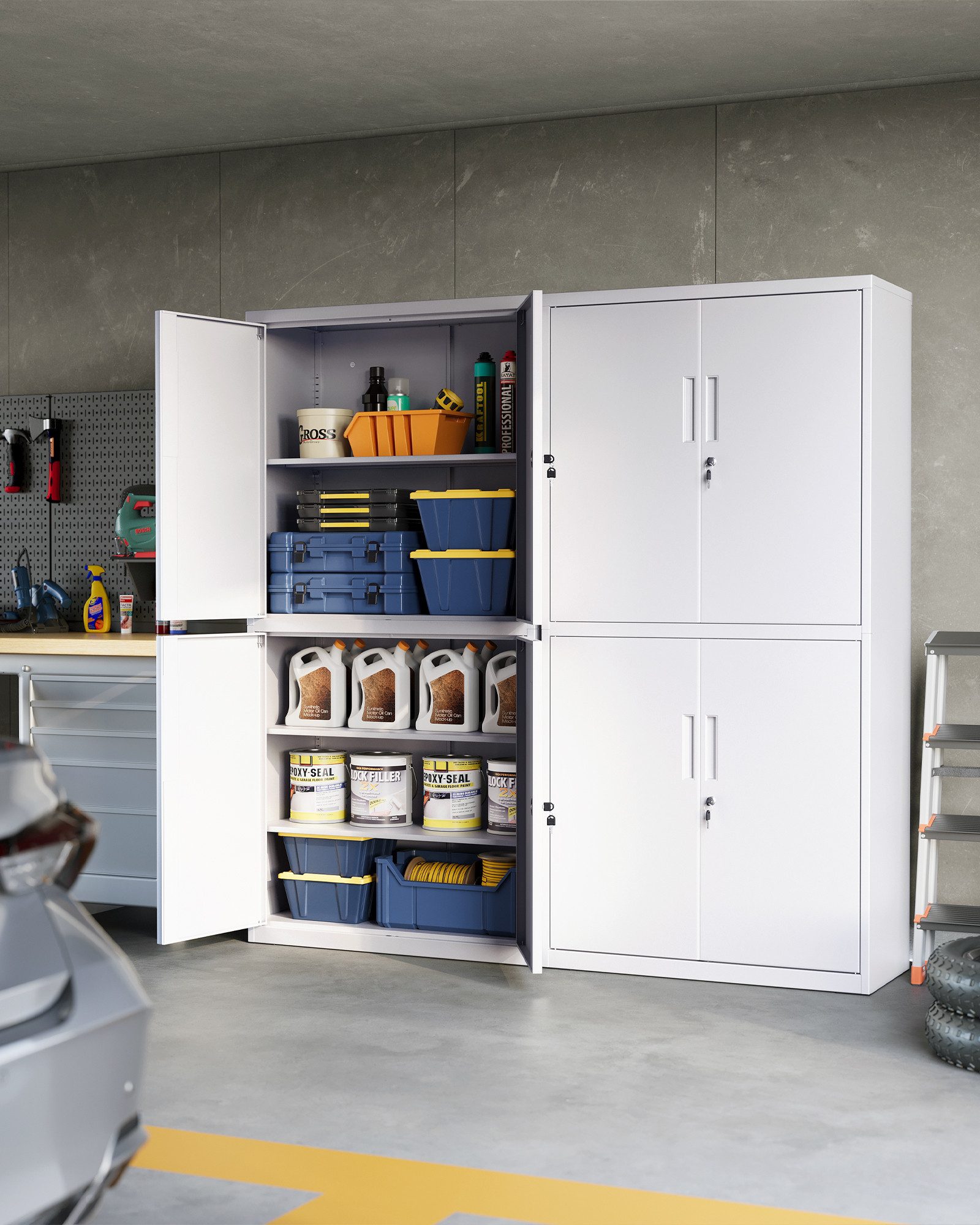 SONGMICS Aktenschrank Mehrzweckschrank, Stahl-Aufbewahrungsschrank, 5 Ebene günstig online kaufen