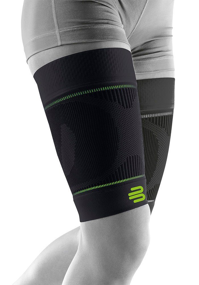 mit Bauerfeind Leg, Bandage Kompression Upper Sleeves Compression schwarz/limette