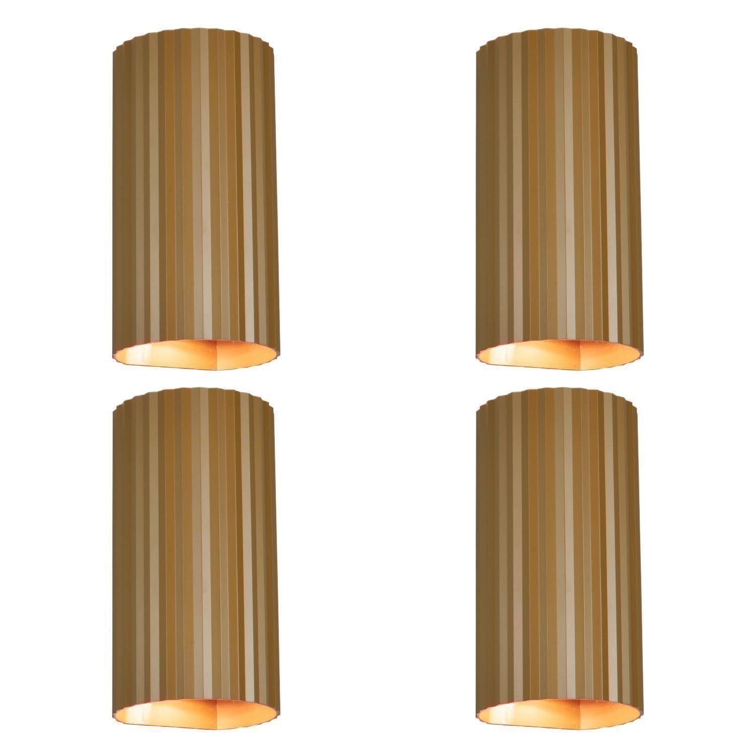 TRIO Leuchten Wandleuchte SOKA, Braun, Metall, 2-flammig, 4er Set, ohne Leuchtmittel, B 9,5 x H 18 x T 8,5 cm